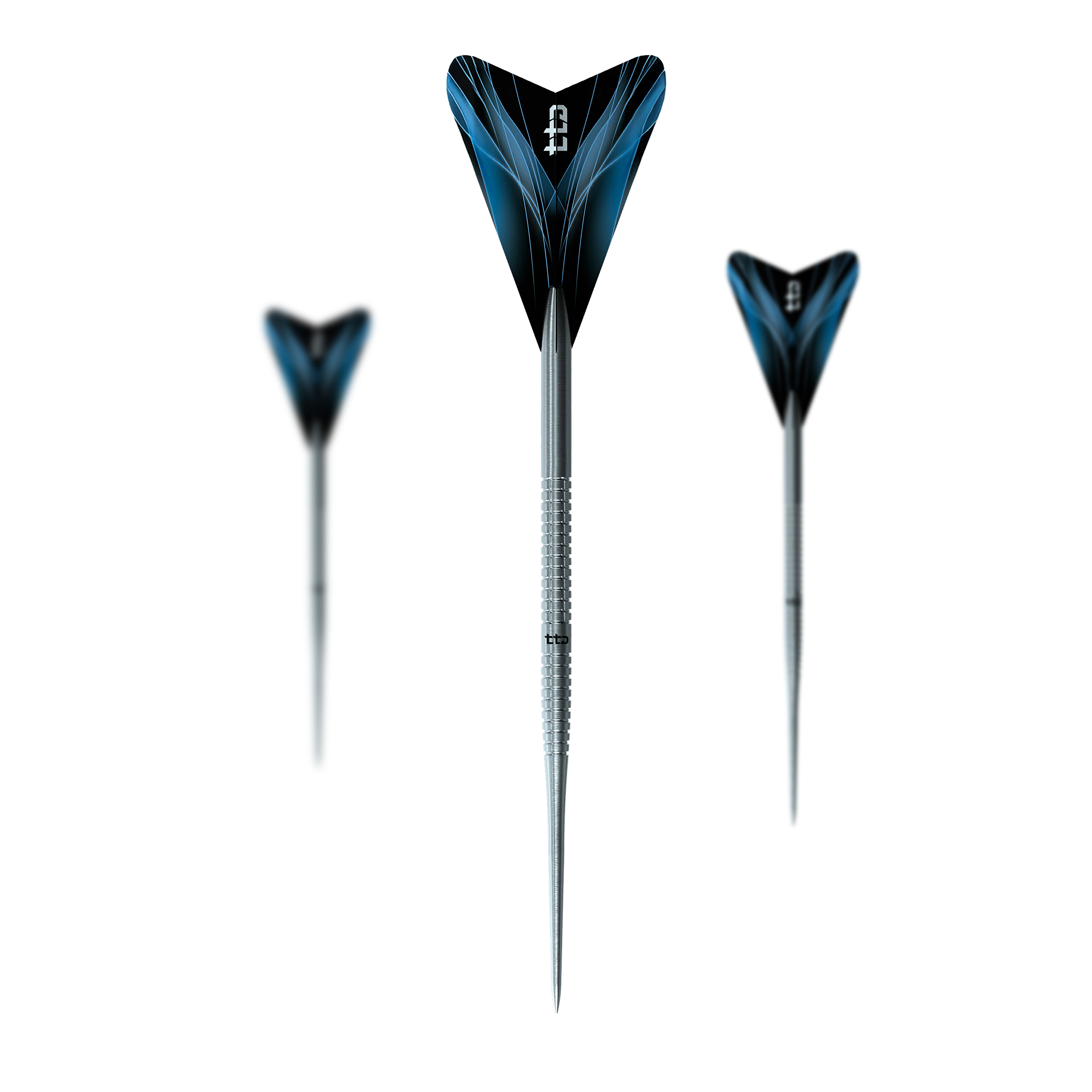 Caliburn TTD Complete Titanium T1 Silver Steeldarts - 5 g Das Foto zeigt ein Set der Caliburn TTD Complete Titanium T1 Silver Steeldarts - 5g. Es sind hochwertige Steeldarts aus Titan für das Dartspiel.