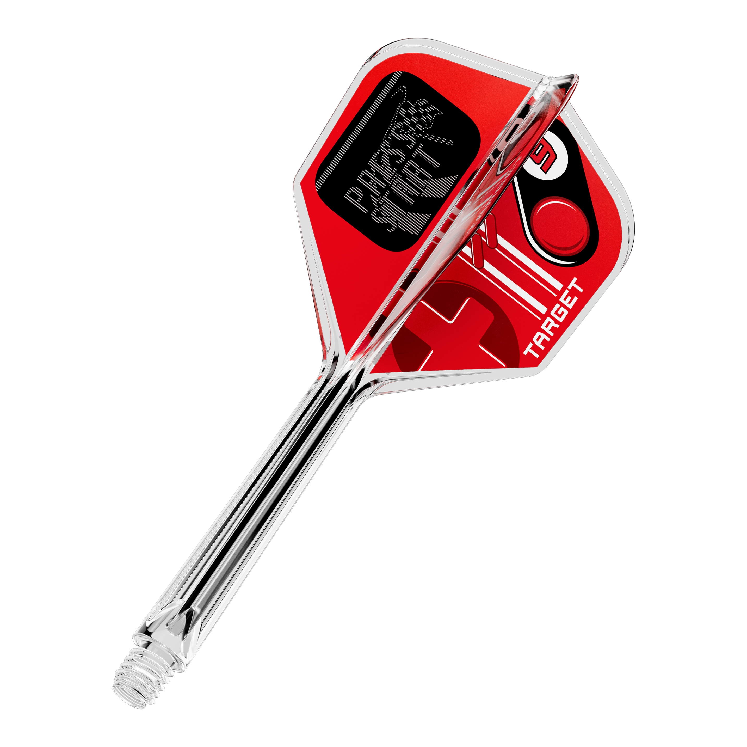 Target K-Flex Press Start No6 Vuelos Gezeigt wird ein einzelner Dart Flight mit dem Namen 410584 Target K-Flex PressStart No6 33mm. Dieses Produkt dient als Aufsatz für Dartpfeile.