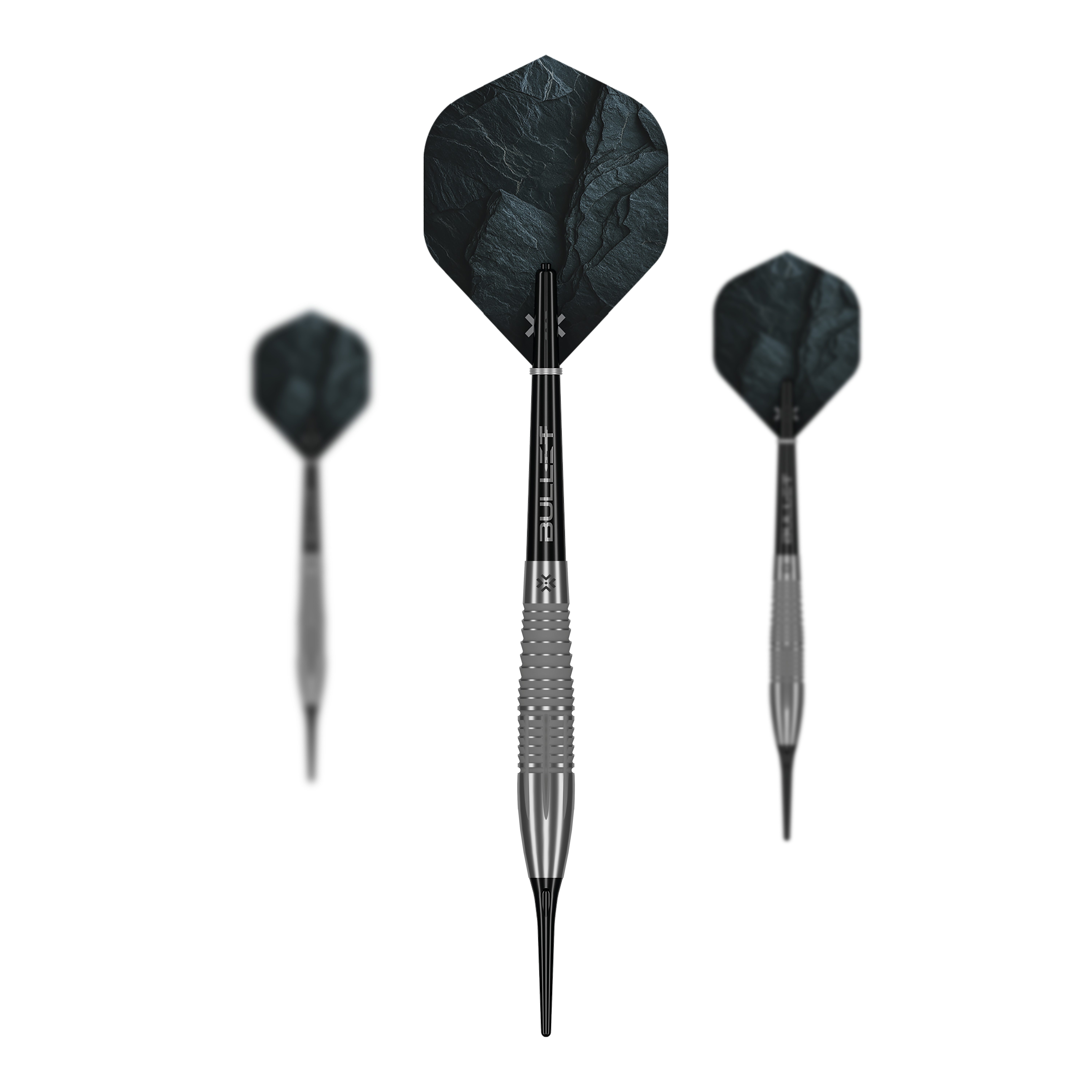 Dardos blandos Bullet Monolith - 20 g Hier sind die Bullet Monolith 20g Soft Darts zu sehen. Die Softdarts eigenen sich für elektronische Dartboards.