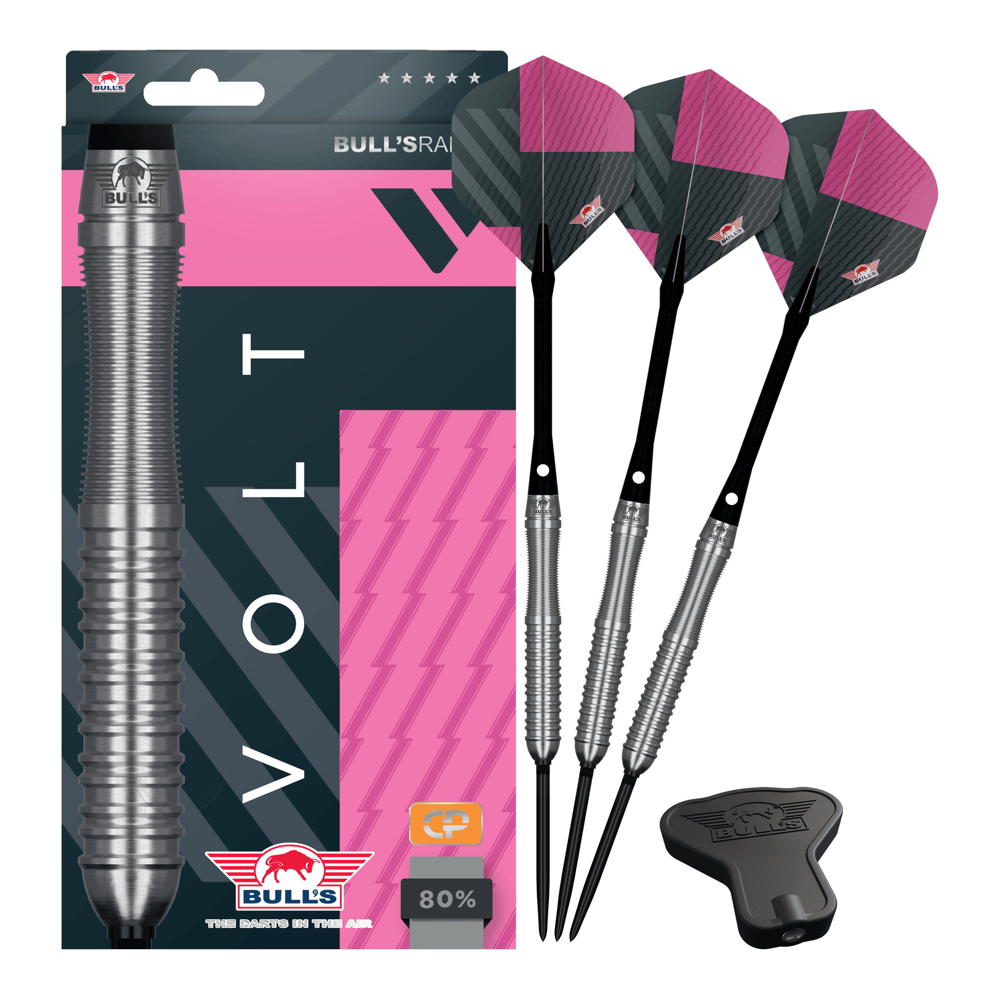 Dardos de acero convertibles Bulls NL Volt Pink