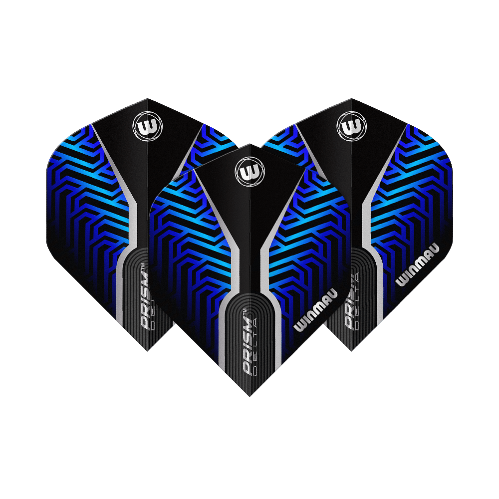 Vuelos estándar Winmau Prism Delta Blue No2 Abgebildet sind die Winmau Prism Delta Blue No2 Standard Flights. Diese Dart Flights sind in Schwarz und Blau gestaltet.