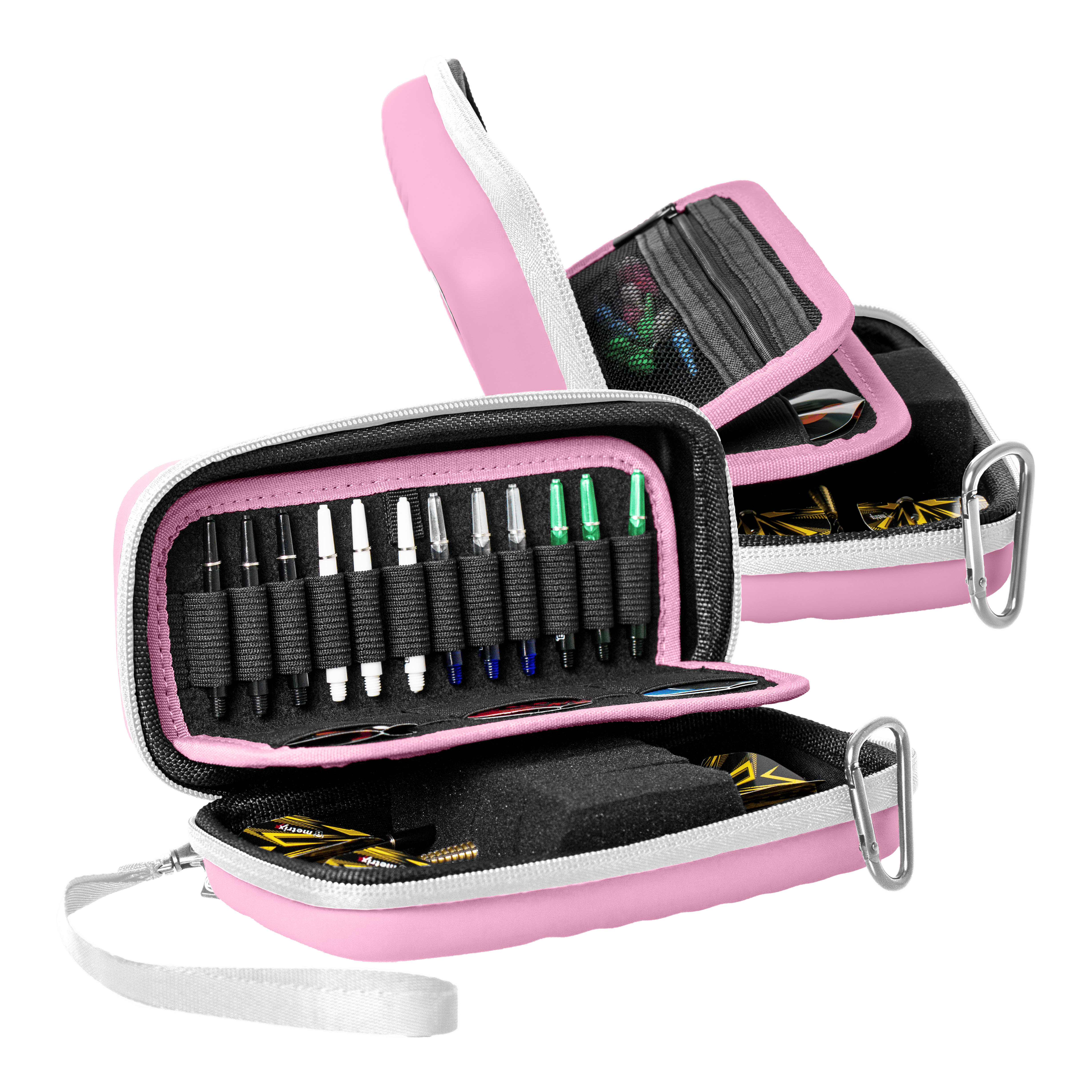 Estuche para dardos Bulls Orbis S - Rosa Hier sieht man das Bulls Orbis S Dartcase in Pink aus einer anderen Perspektive. Das Dartcase bietet Schutz und Ordnung für Dartutensilien.