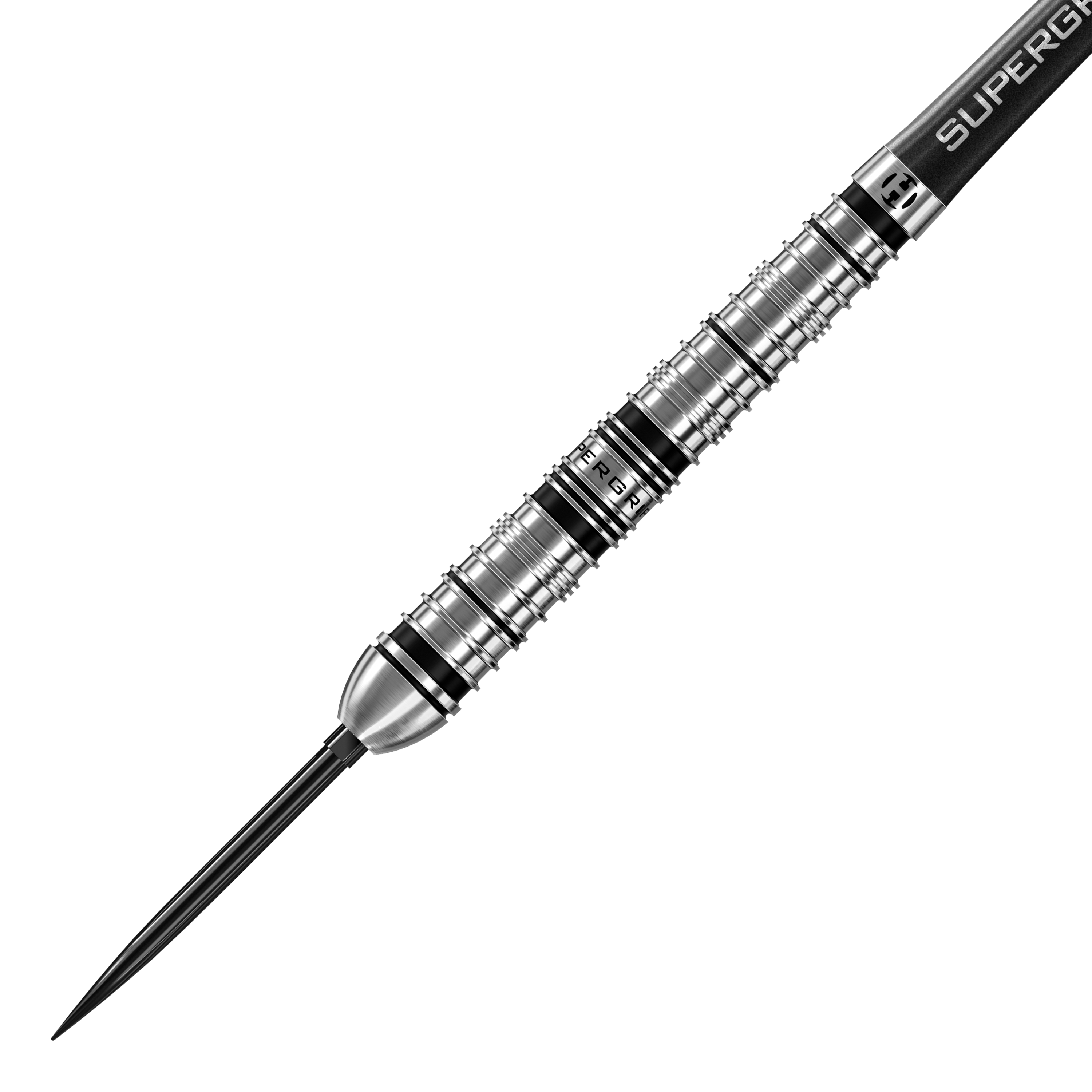Dardos de acero de punta rápida cónica Supergrip de Harrows Dieses Bild zeigt die Harrows Supergrip QP Tapered Quick Point Steeldarts. Die Darts sind für Präzision und Kontrolle beim Spielen ausgelegt.
