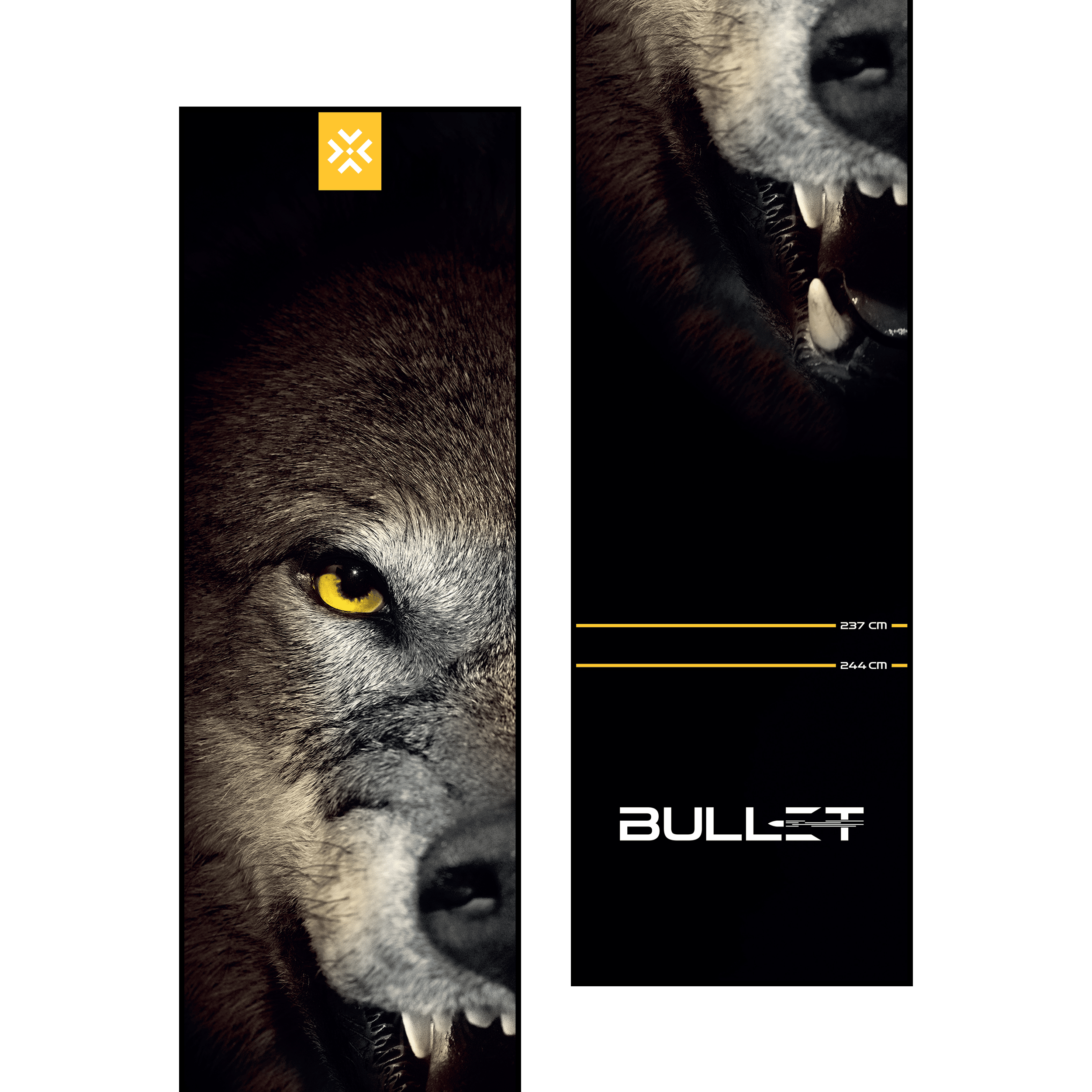 Tapete para dardos Bullet Fang Hier sieht man die Bullet Fang Dartmatte. Sie dient als Schutzunterlage für den Dartbereich und hilft beim richtigen Stellen der Wurflinie.
