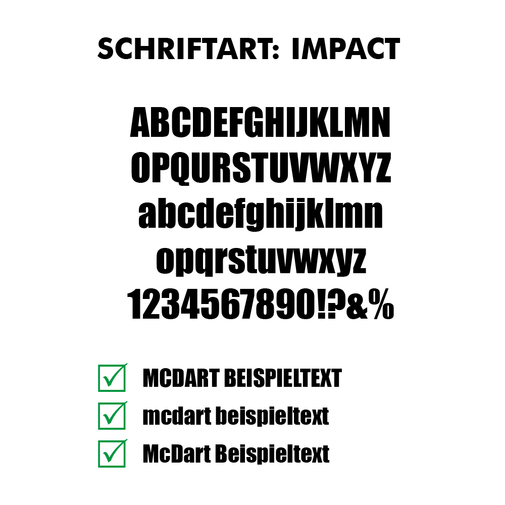 Flightdruck_Schriftart_Impactjj15ZvitquBlz Das Bild zeigt individuell bedruckte Dartflights. Die Aufschrift ist deutlich sichtbar.