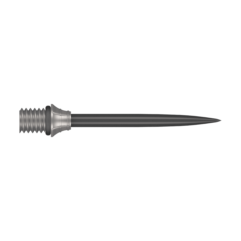 Abgebildet sind die Shot Fynx Conversion Points mit einer Länge von 32 mm. Es handelt sich um Spitzen für Darts zur Umwandlung von Soft- in Steeldart.