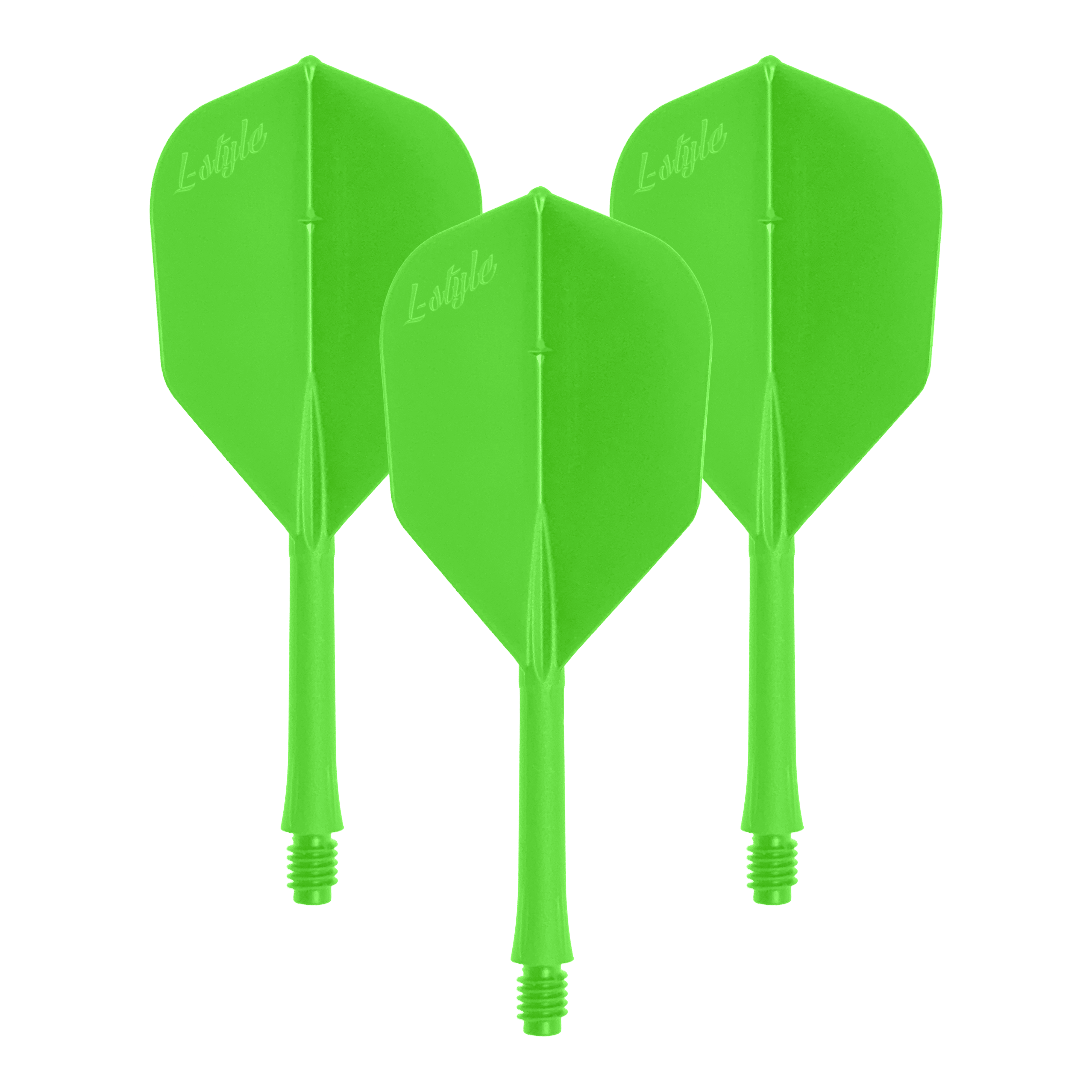 Vuelos en barra estilo L 2BA L3 - 260 Mehrere Dart-Flights liegen nebeneinander und sind in ähnlichen Farben gehalten. Die feinen Linien sind sichtbar.