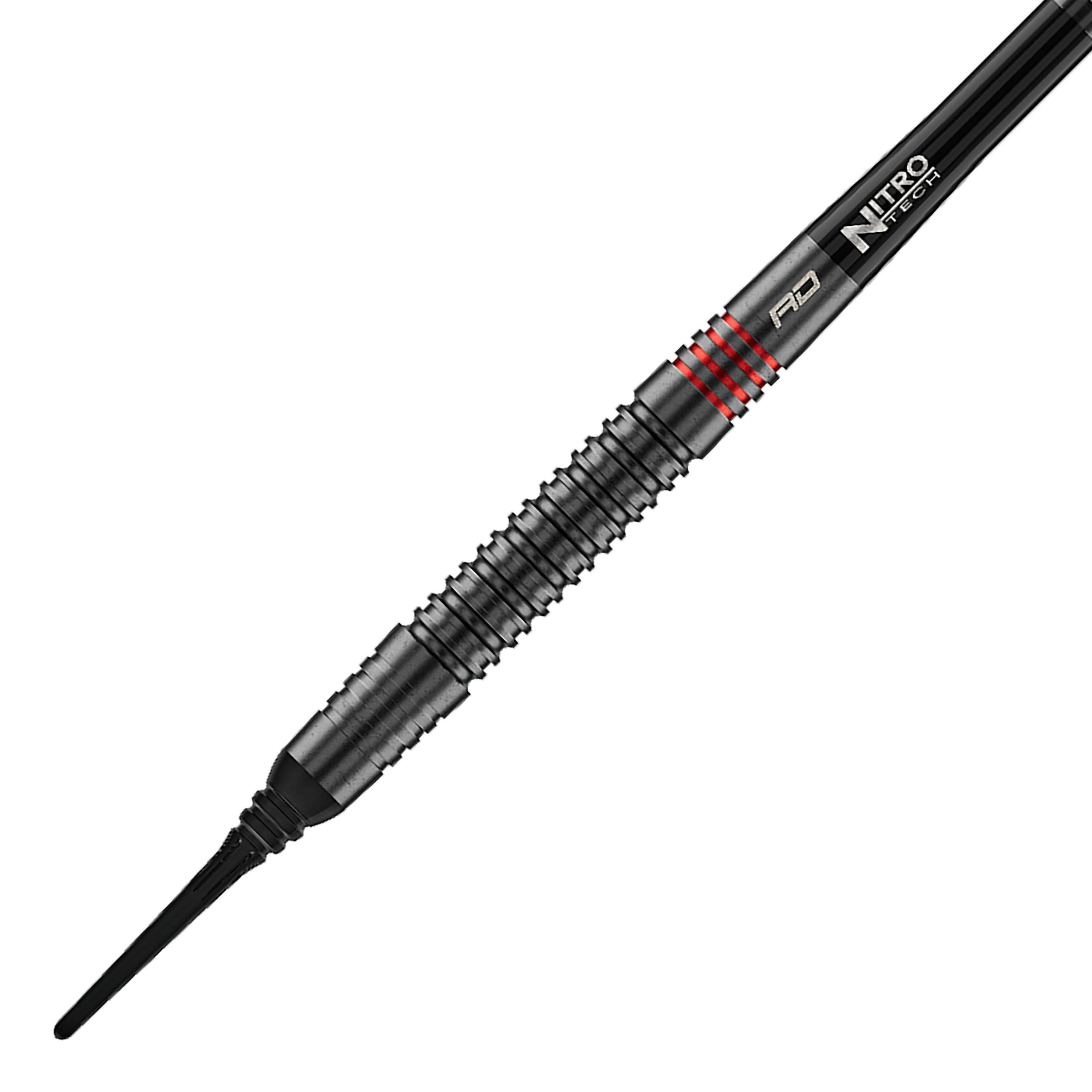 Dardos blandos Red Dragon Jonny Clayton RD-ADV - 18 g Die Abbildung zeigt die Red Dragon Jonny Clayton RD-ADV Softdarts - 18g. Ein einzelner Softdart wird seitlich gezeigt.