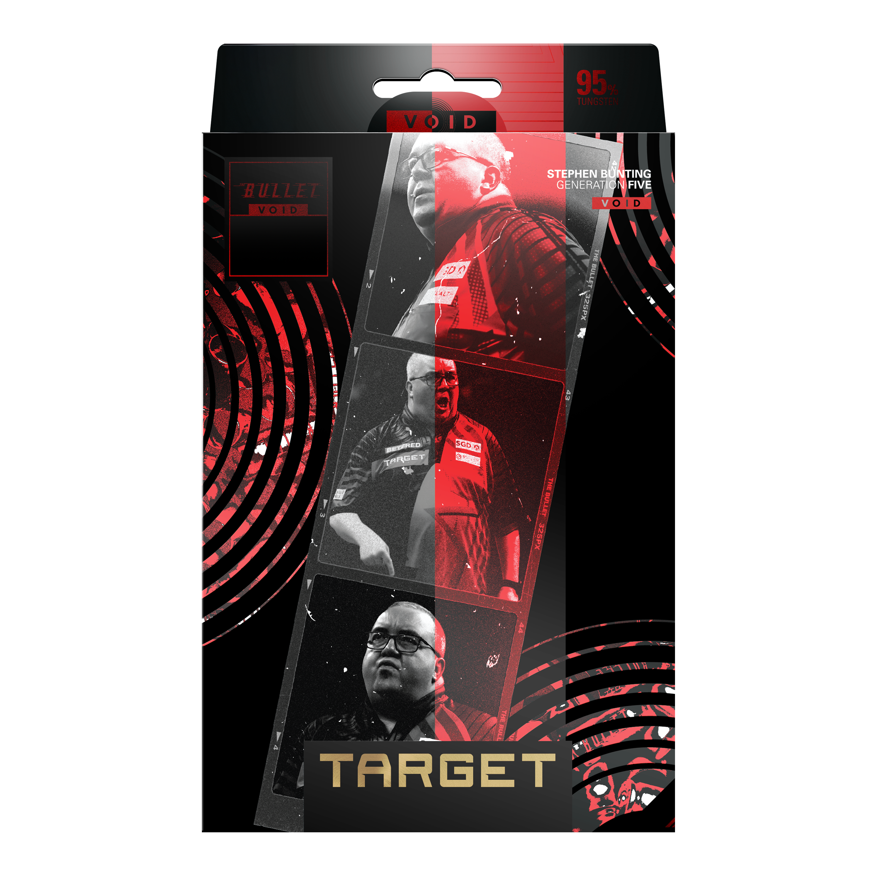 Dardos blandos Target Stephen Bunting GEN5 Void - 18 g Die Abbildung zeigt die Target Stephen Bunting GEN5 Void Softdarts - 18g. Sie zeichnen sich durch eine hochwertige Verarbeitung und ein modernes Aussehen aus.