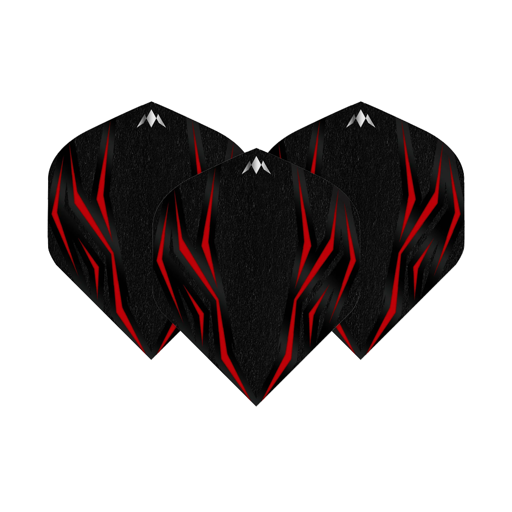 Vuelos de la Misión Lava Roja N.° 6 Das Bild zeigt die Mission Lava Red No6 Flights. Es sind rote Flights für Dartpfeile.
