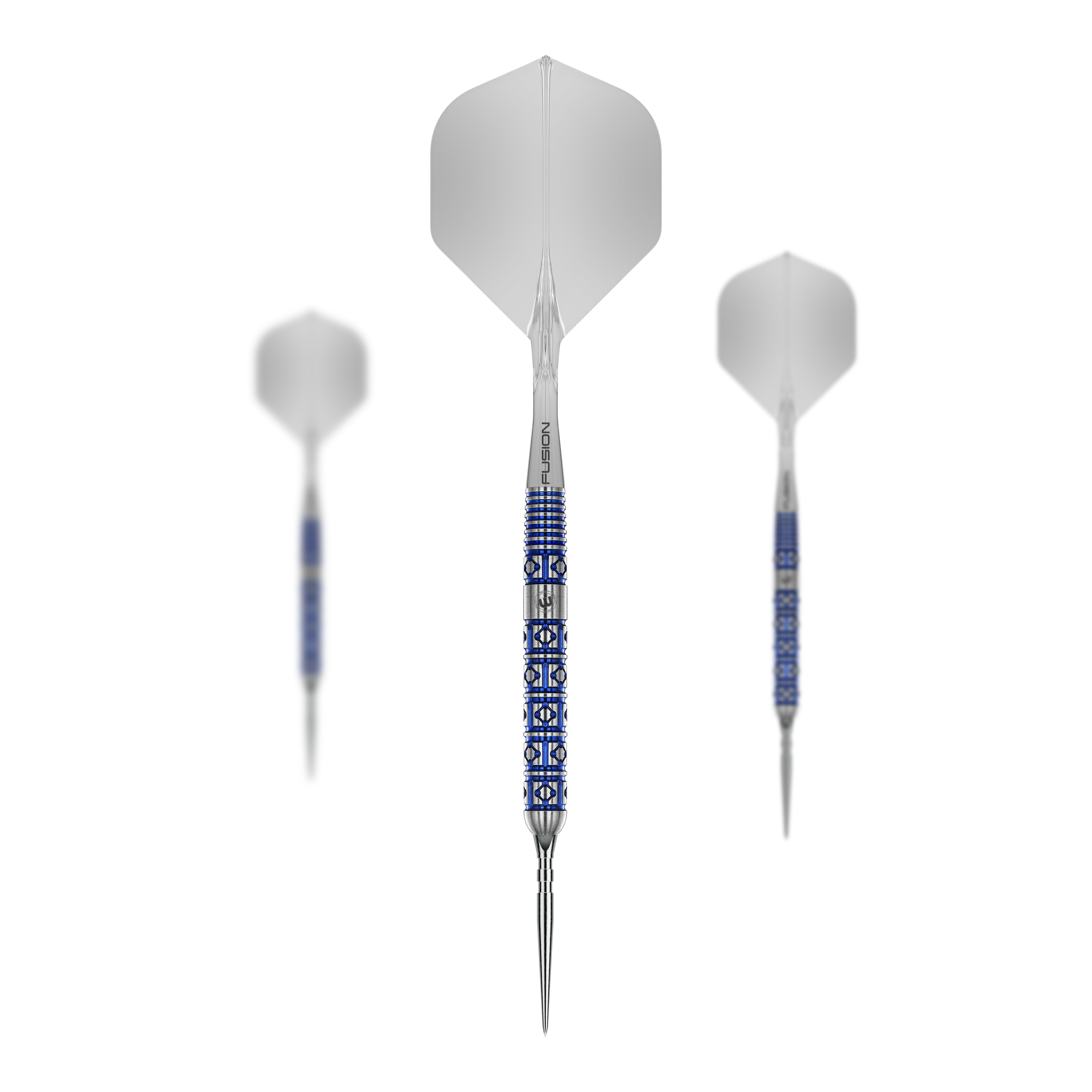 Punta de conmutación paralela Winmau Lunaris Steeldarts Abgebildet ist ein Set der Winmau Lunaris Parallel Switch Point Steeldarts. Mehrere Darts sind zusammen als Set angeordnet.