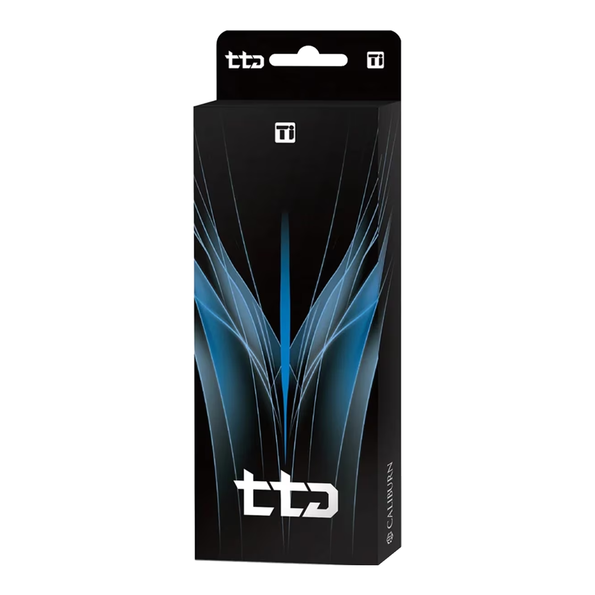 Hier sieht man die Caliburn TTD Complete Titanium T2 Silver Steeldarts mit einem Gewicht von 6g. Das Produkt zeichnet sich durch ein silbernes Titan-Design aus.