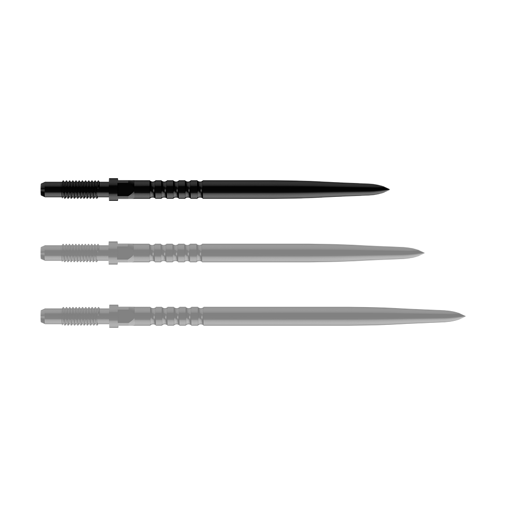 Puntas de dardo convertibles Bulls NL - Agarre anillado - Negro Abgebildet ist ein Dartspitzen-Set. Es handelt sich um BullsNL Convertible Points mit Ringed Grip in Schwarz, 32mm.
