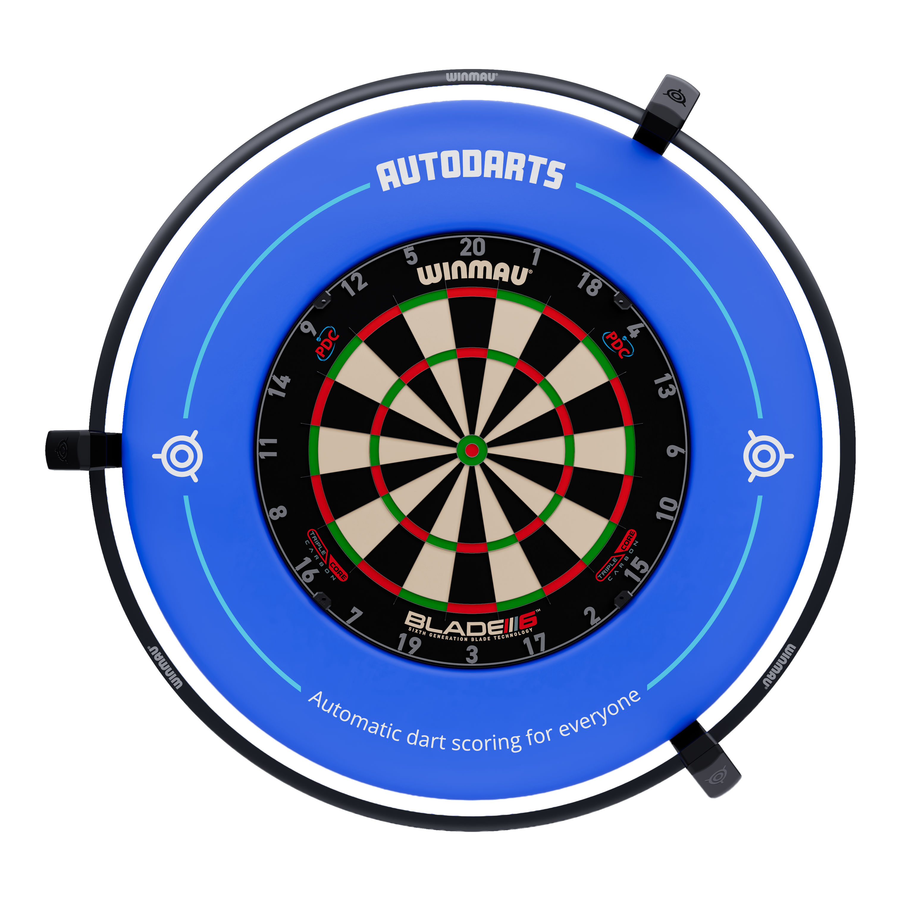 Sistema de puntuación automática Autodarts Vantage Dies ist das Autodarts Vantage Auto-Scoring-System. Das Bild zeigt das automatische Punktesystem für Darts in Nahaufnahme.