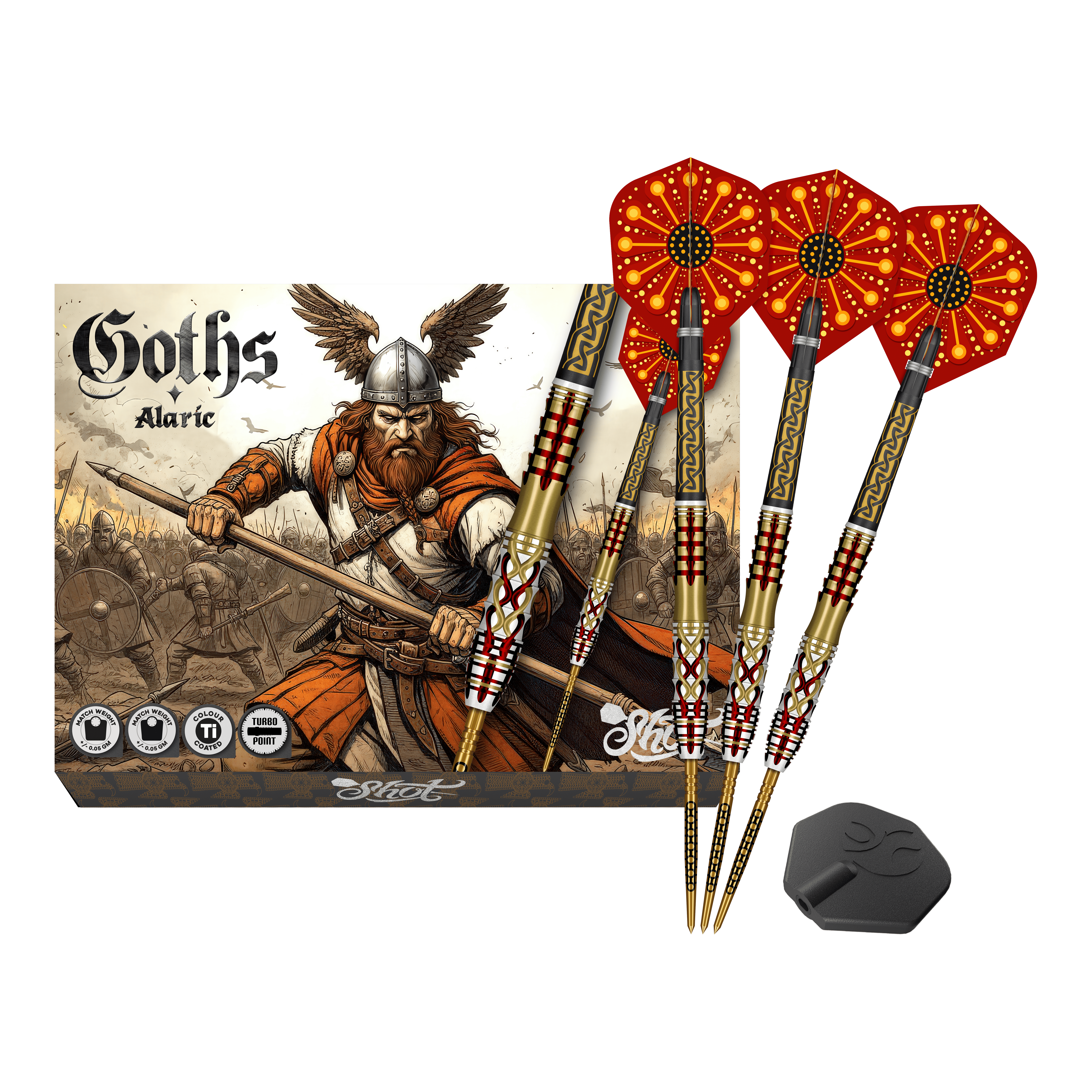Dardos de acero Shot Goths Alaric Turbo Point - 23 g