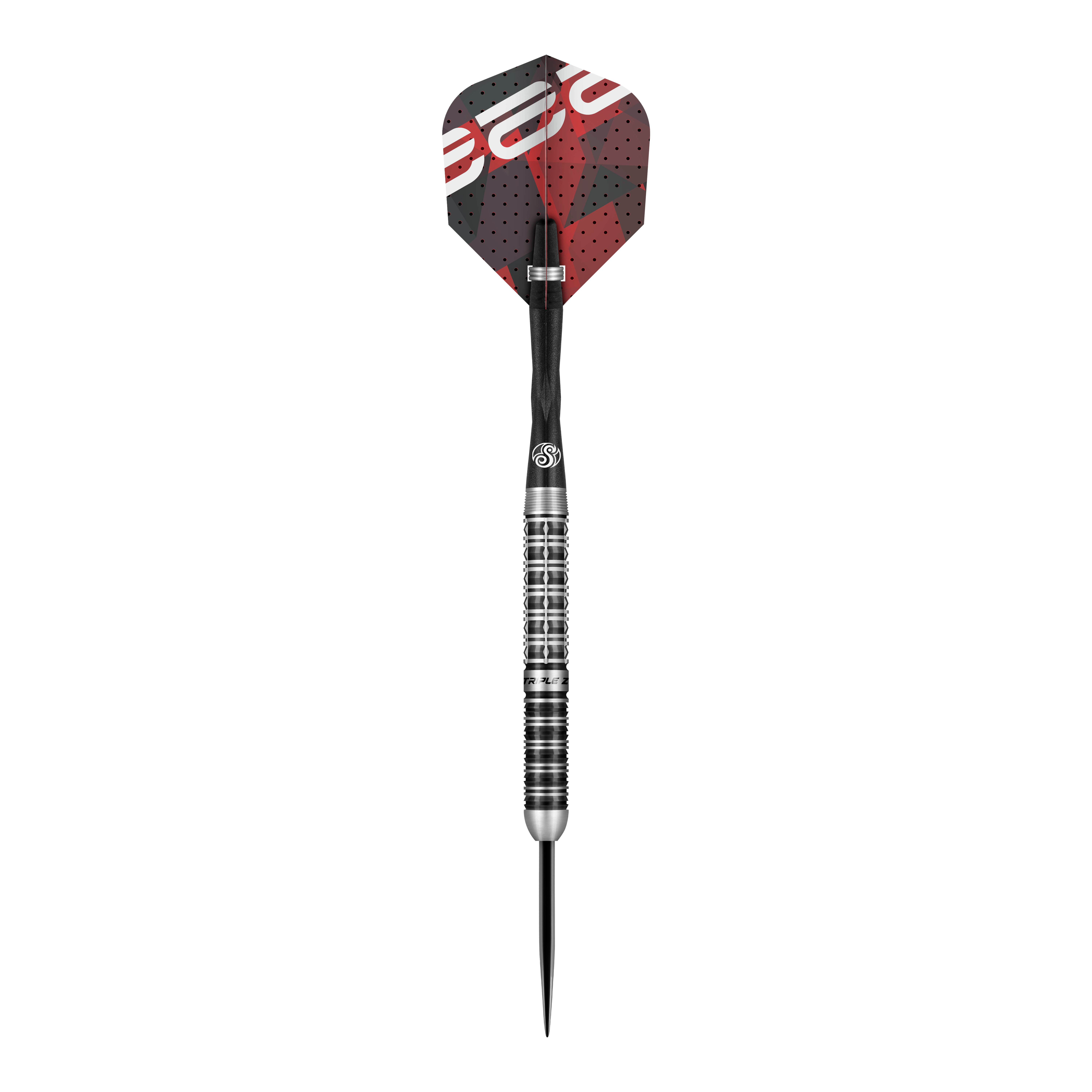 Tiro de dardos de acero Niels Zonneveld V2 Dies ist ein Steeldart aus der Serie "Shot Niels Zonneveld V2". Der Dart hat ein silbernes, geriffeltes Barrel und schwarze sowie rote Flights.