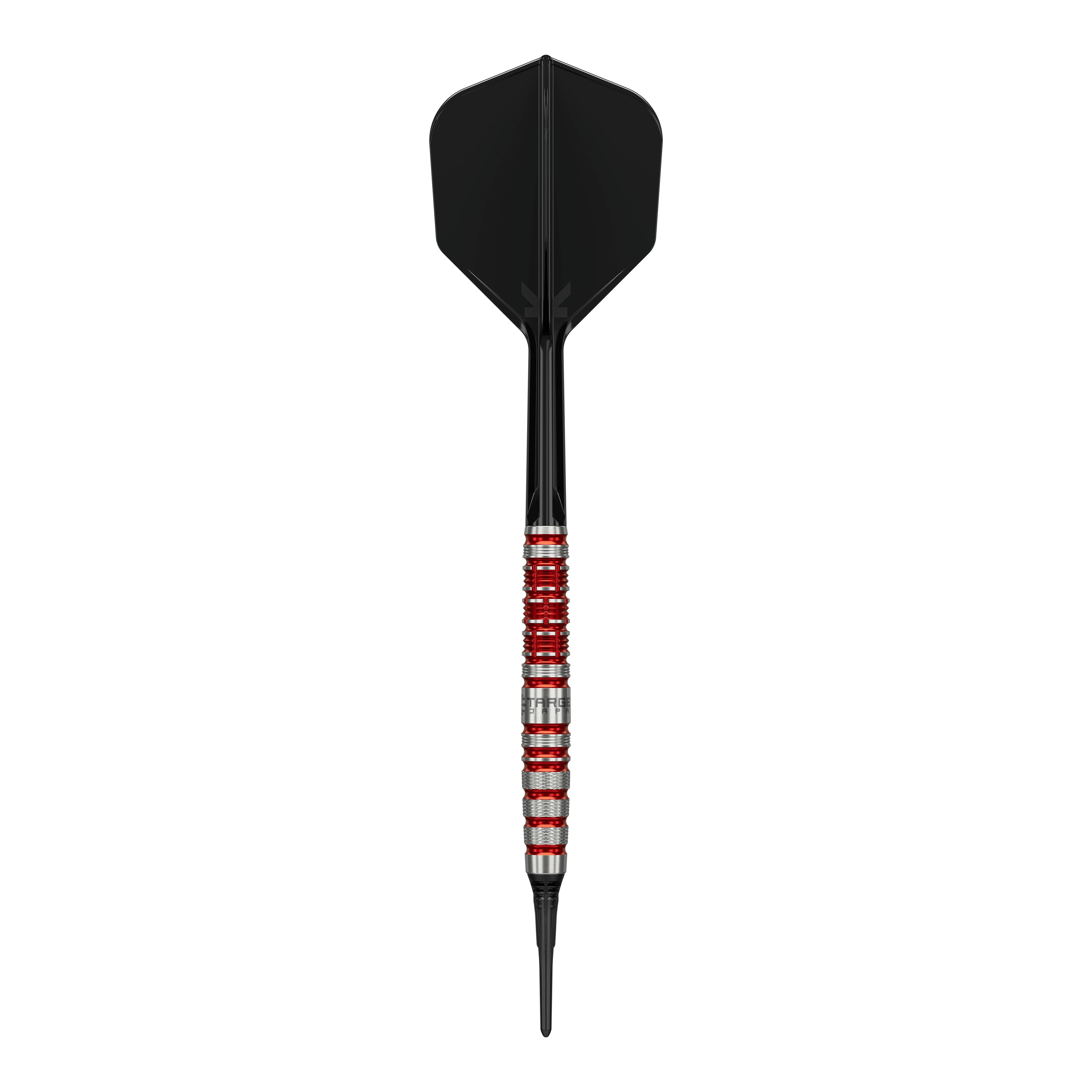 Dardos blandos Target Black Marque Spinel - 21,5 g Target Black Marque Spinel Softdarts - 21,5g ist ein professioneller Dartpfeil. Das Bild hebt die Form und das Aussehen des Softdarts hervor.