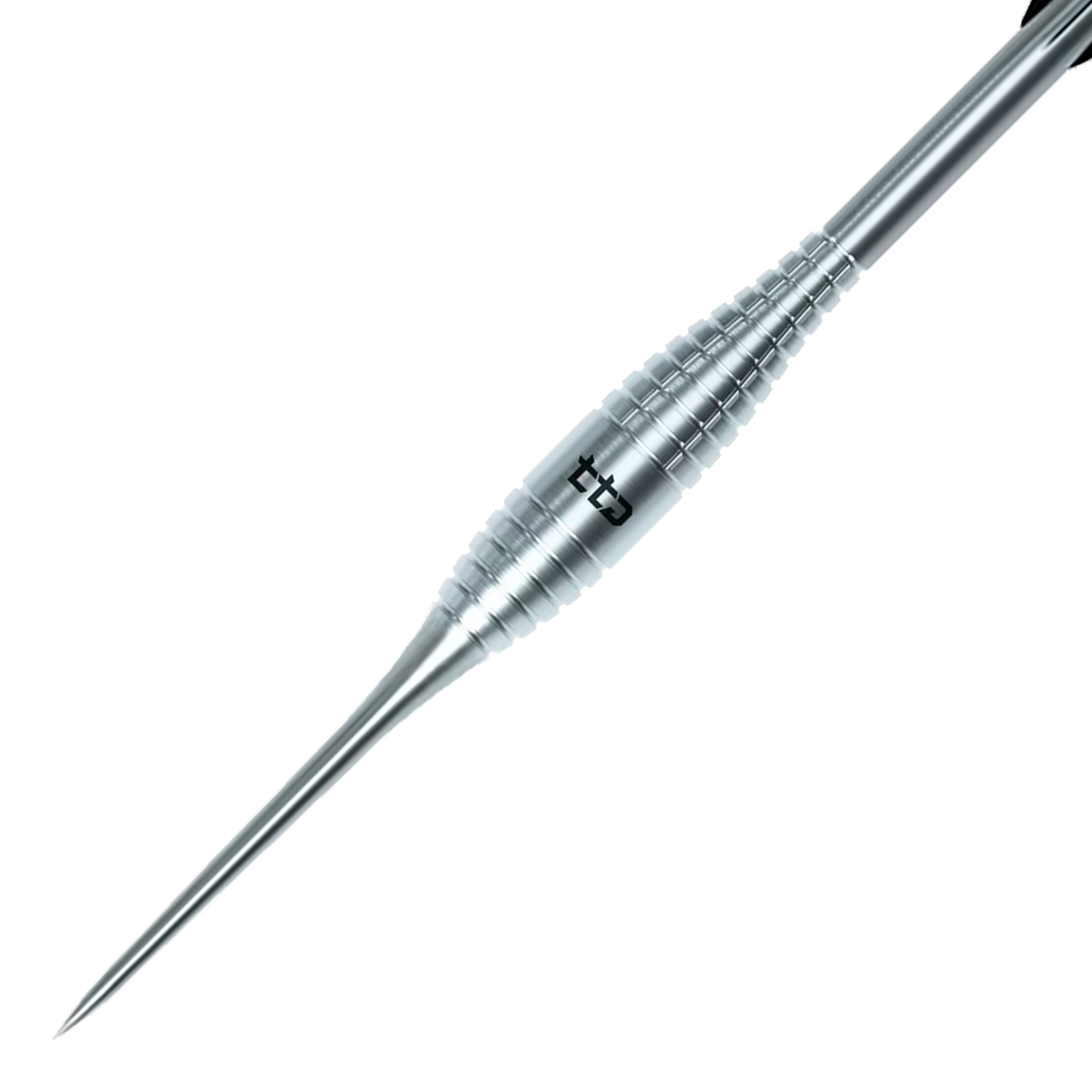Die Abbildung präsentiert die Caliburn TTD Complete Titanium T2 Silver Steeldarts - 6g. Diese Steeldarts bieten optimale Performance und stilvolles Design.