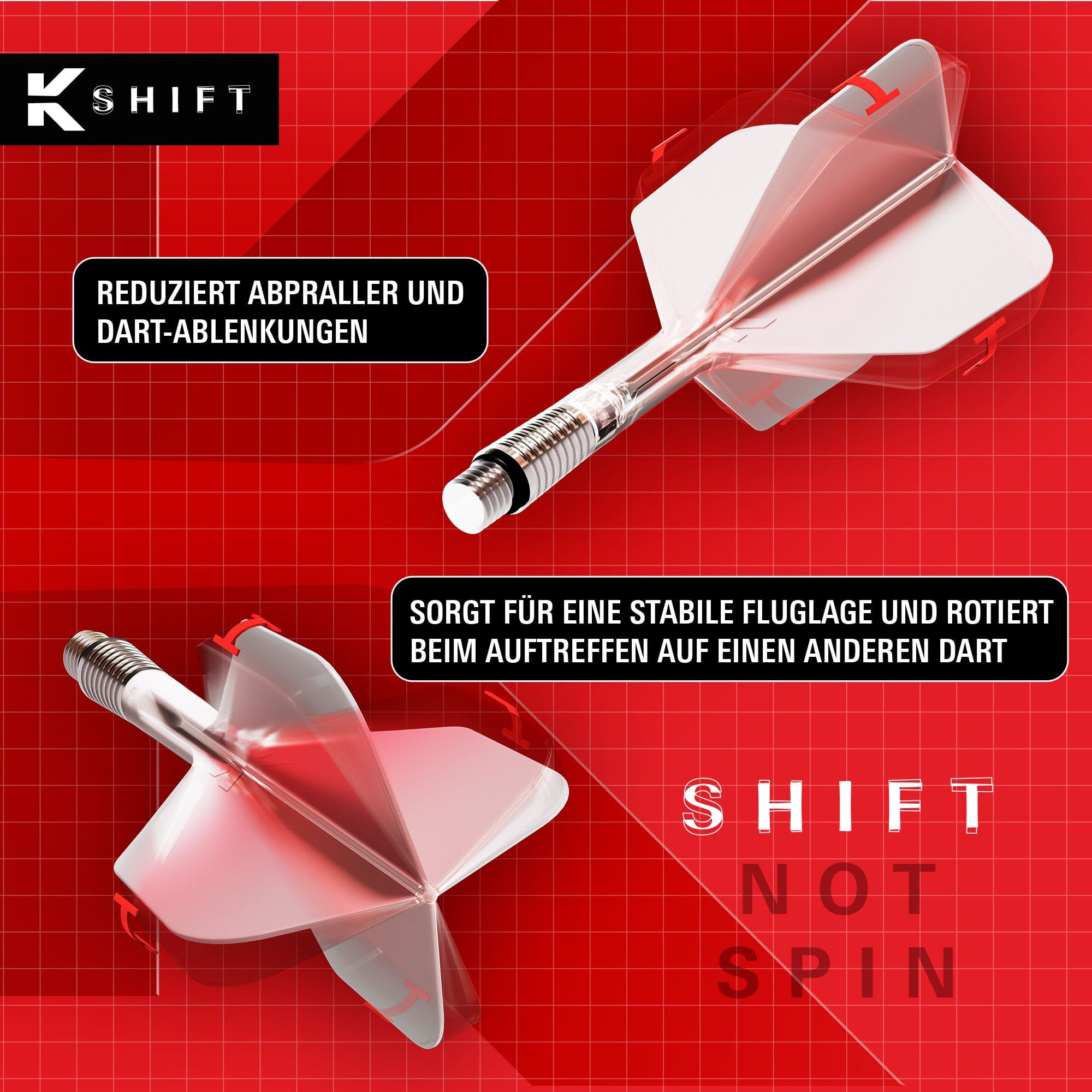 Plumas Target K-Shift No6 - Blancas Auf dem Bild sieht man die Target K-Shift No6 Flights in Weiß. Dies sind Flights für Darts in einem weißen Design.