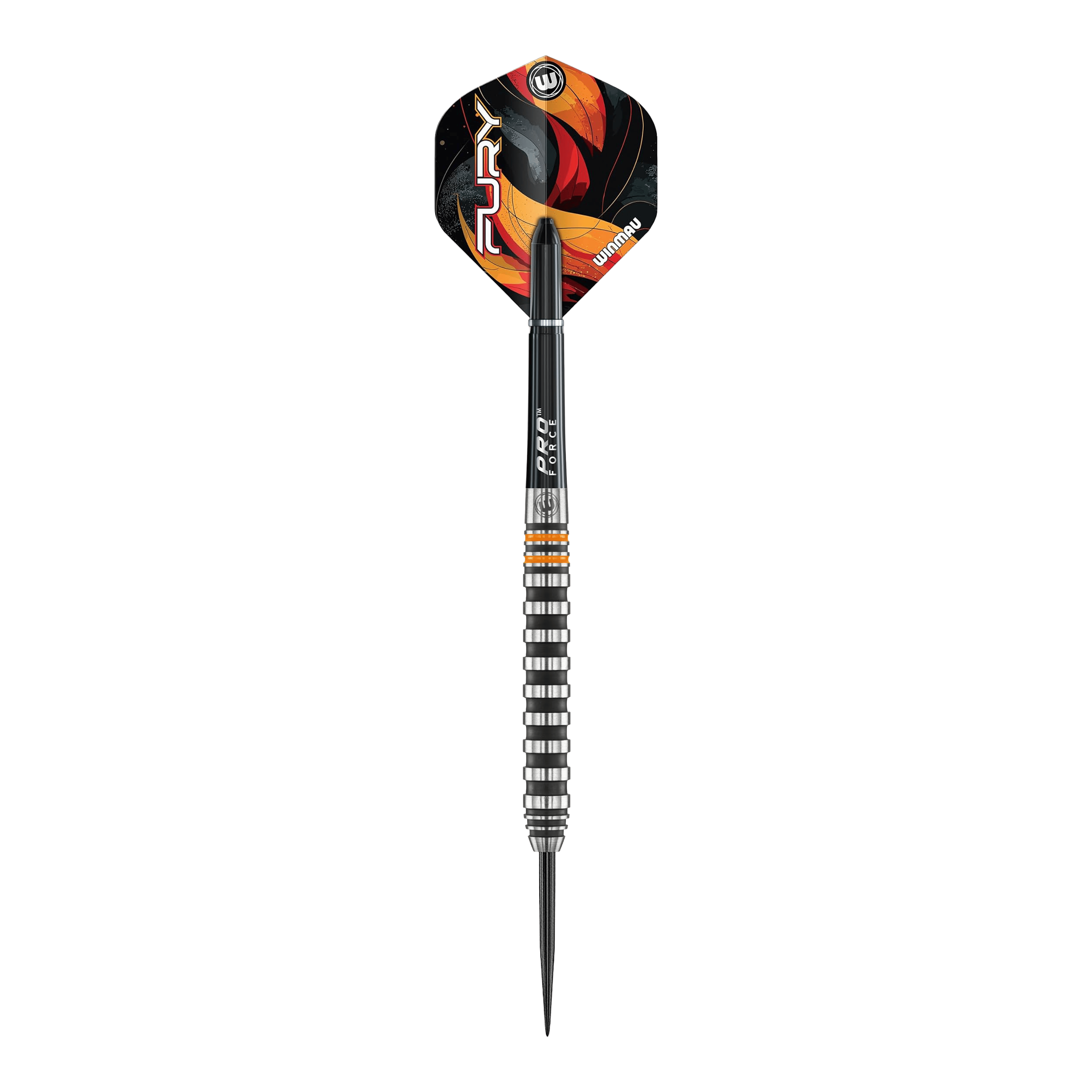 Dardos de acero Winmau Fury - 22 g Hier sieht man die Winmau Fury Steeldarts - 22g. Die Darts bieten ein ausgewogenes Wurfgefühl für Dartspieler.