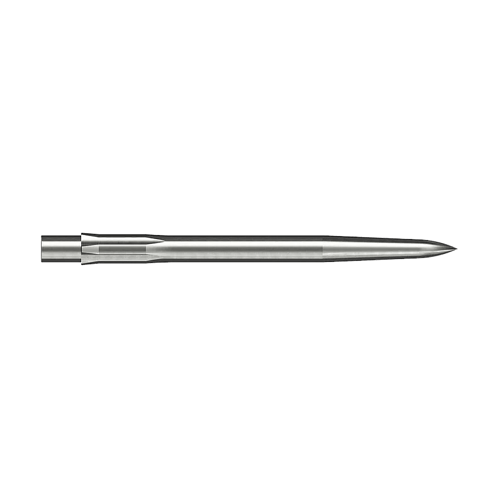 Puntas de dardos Caliburn System de acero - Lisas - Plateadas Dies ist eine silberne, glatte Steeldartspitze. Sie hat eine Länge von 32 mm und ist schlank und spitz geformt.