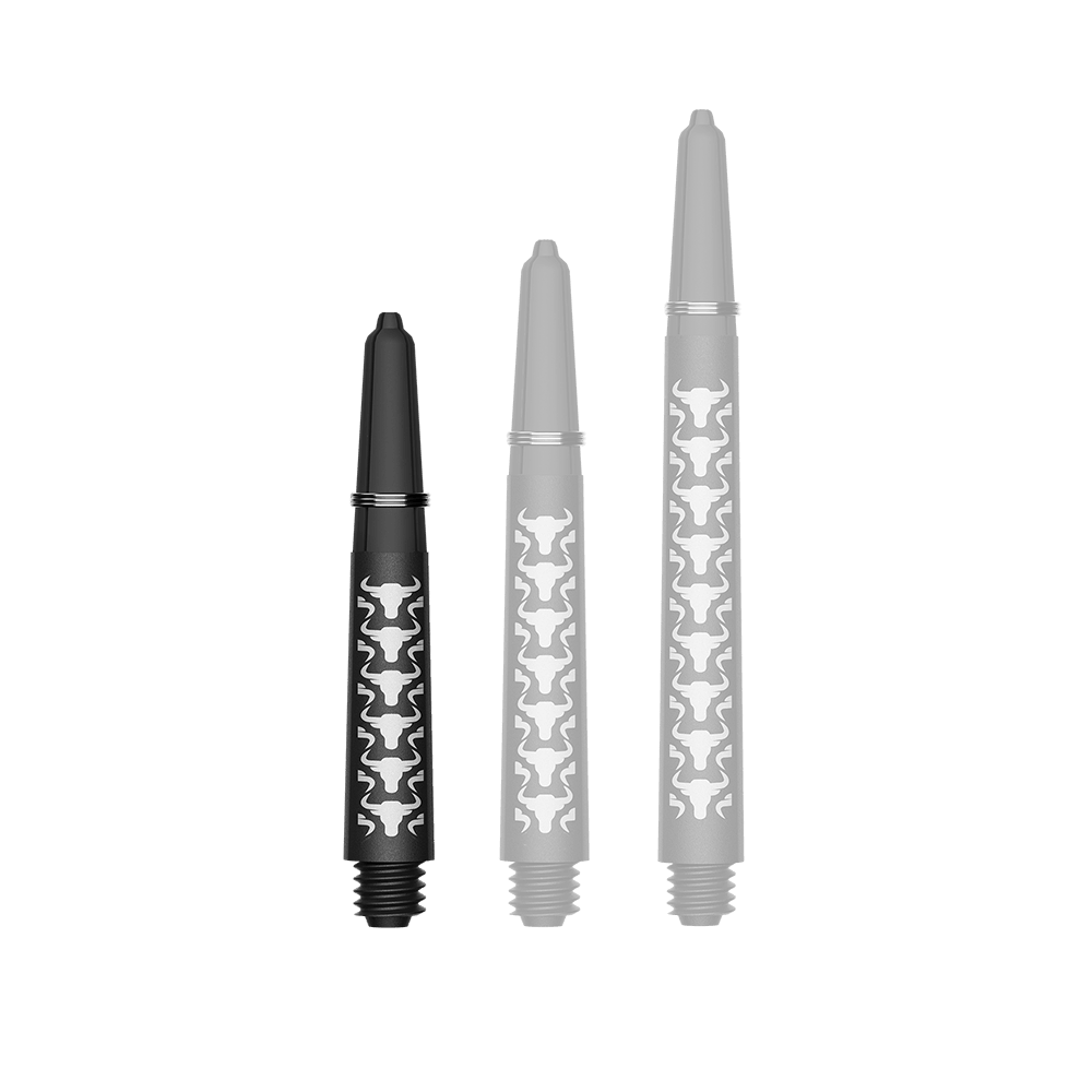 Ejes de carbono Bulls NL Capo - Blanco Das Bild zeigt einen kurzen weißen Carbon Shaft für Darts. Der Schaft ist etwa 34 mm lang und aus Kohlefaser.