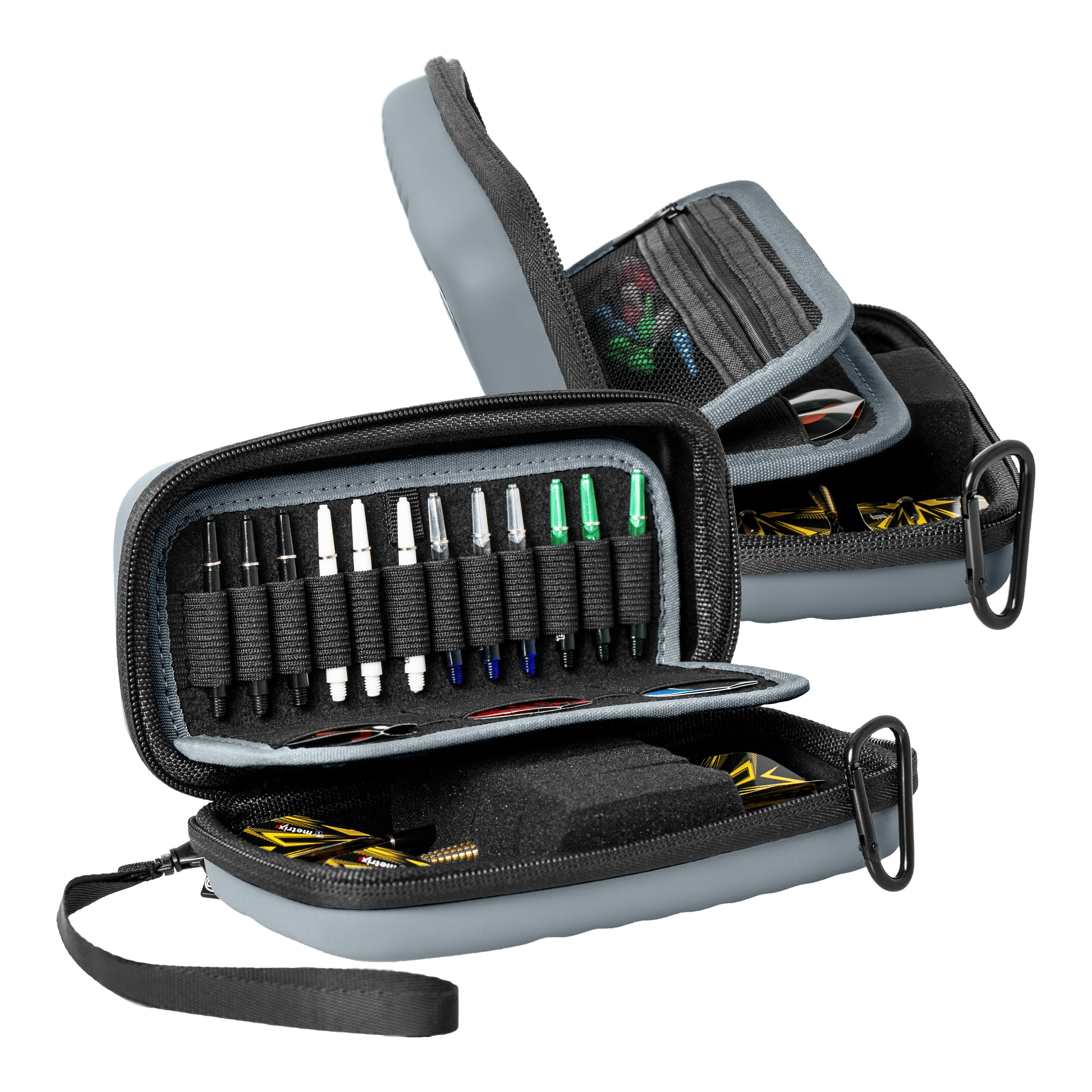Estuche para dardos Bulls Orbis S - Gris Das Produkt Bulls Orbis S Dartcase - Grau ist auf dem Bild zu sehen. Es handelt sich um ein stabiles Dartcase für den sicheren Transport von Darts.