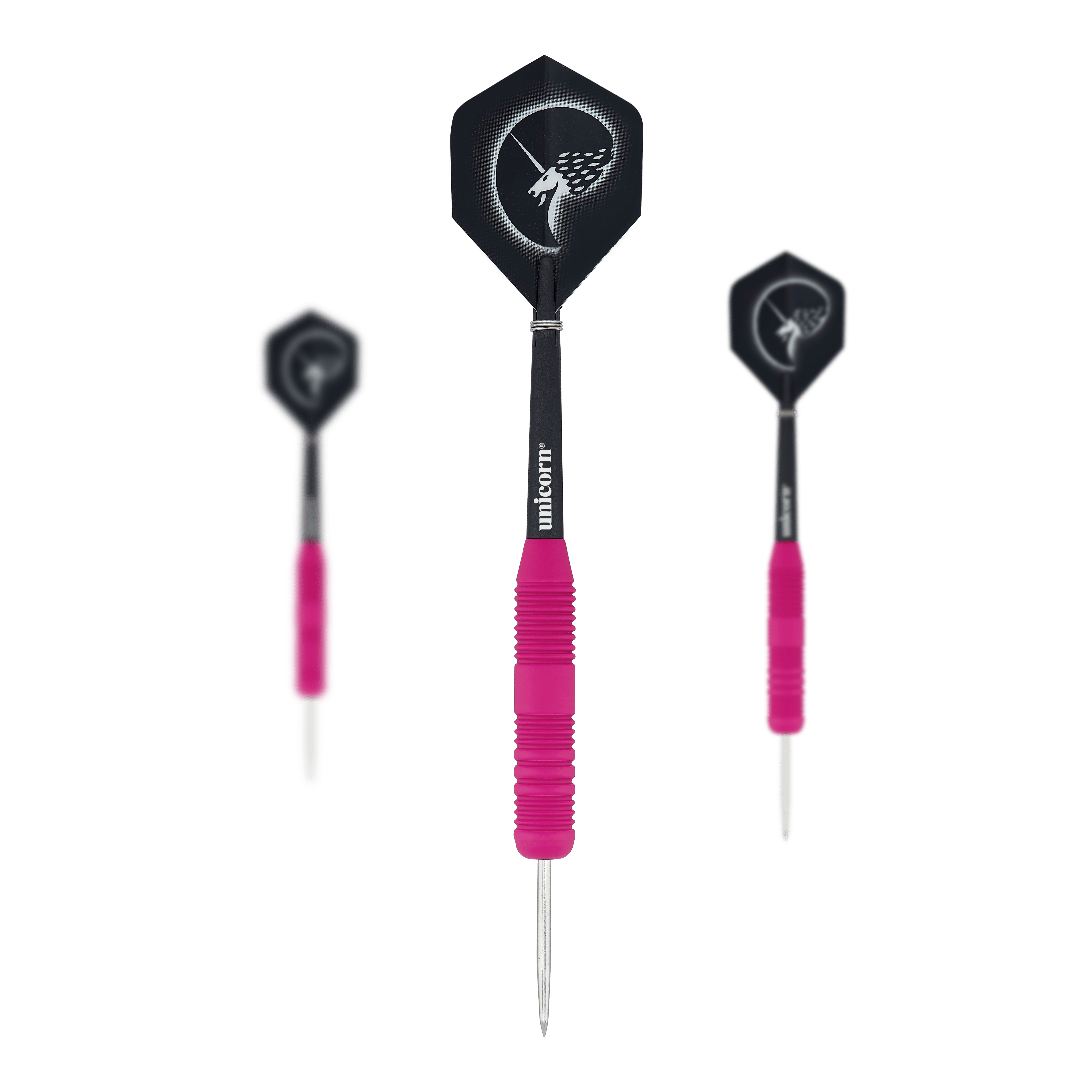 Dardos de acero rosa engomado Unicorn Core Plus