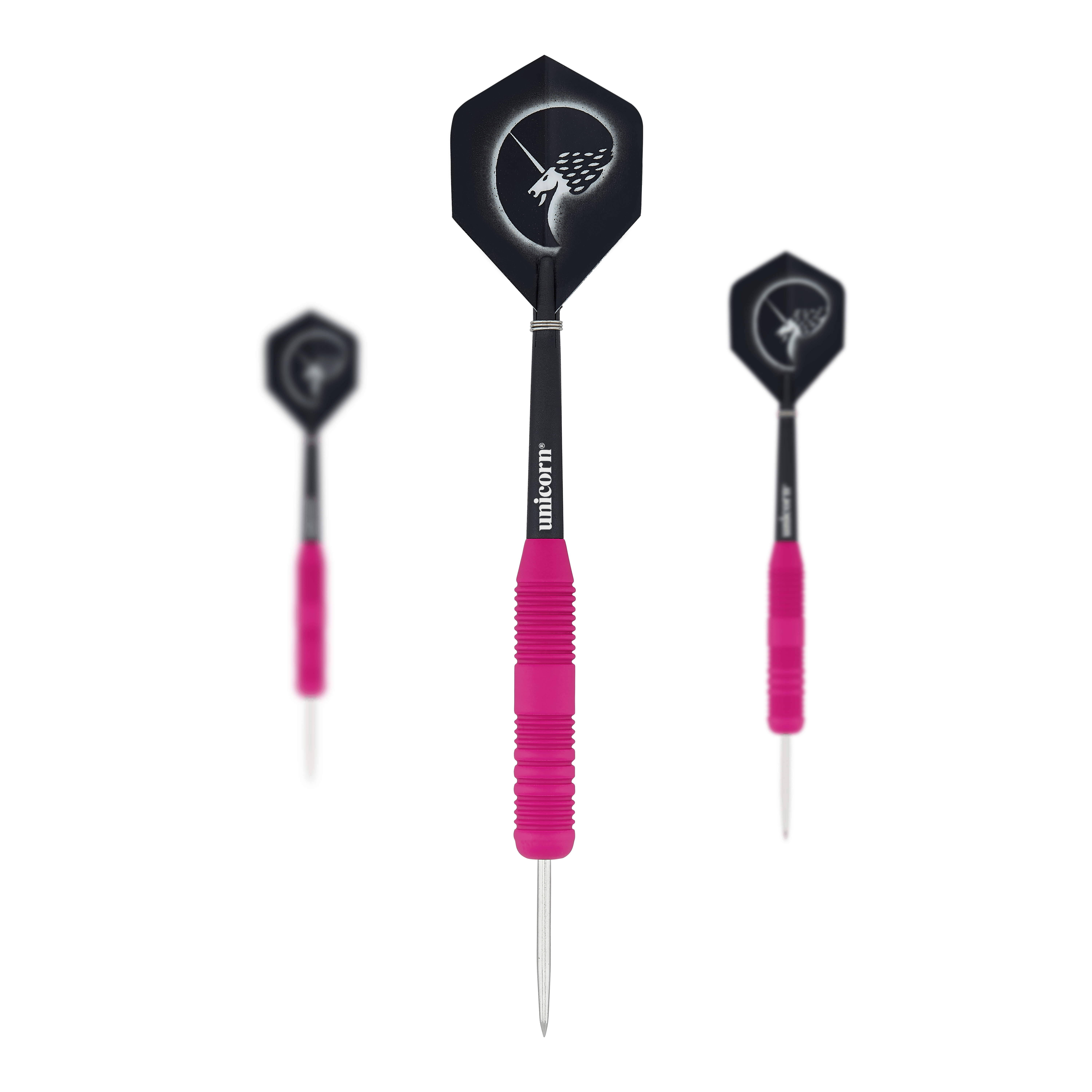 Dardos de acero de goma rosa Unicorn Core Plus
