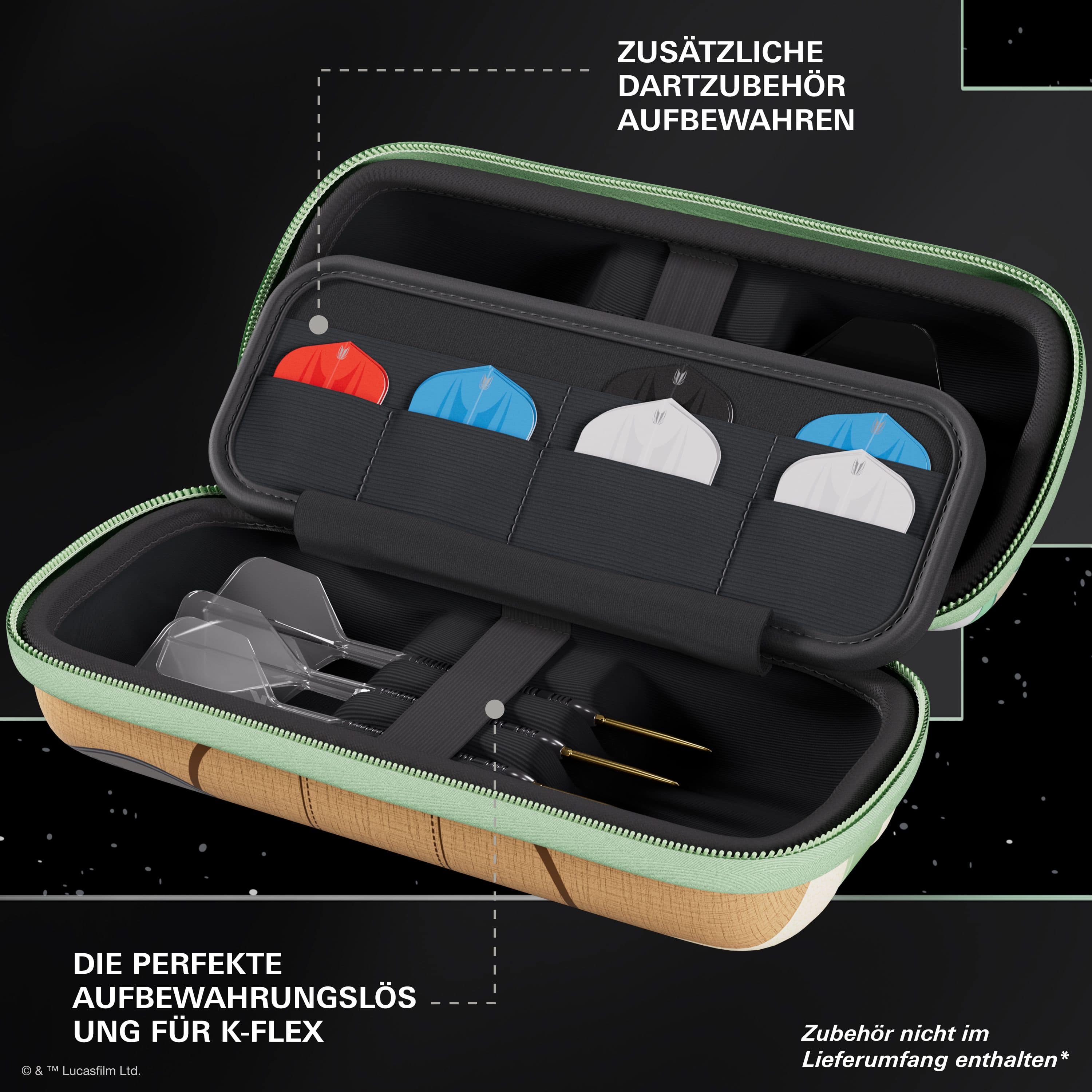 Estuche para dardos Star Wars Boa de Target - Grogu Target Star Wars Boa Dartcase - Grogu zeigt eine spezielle Darttasche mit Grogu-Design. Es ist perfekt für Fans von Star Wars und Dartspieler.