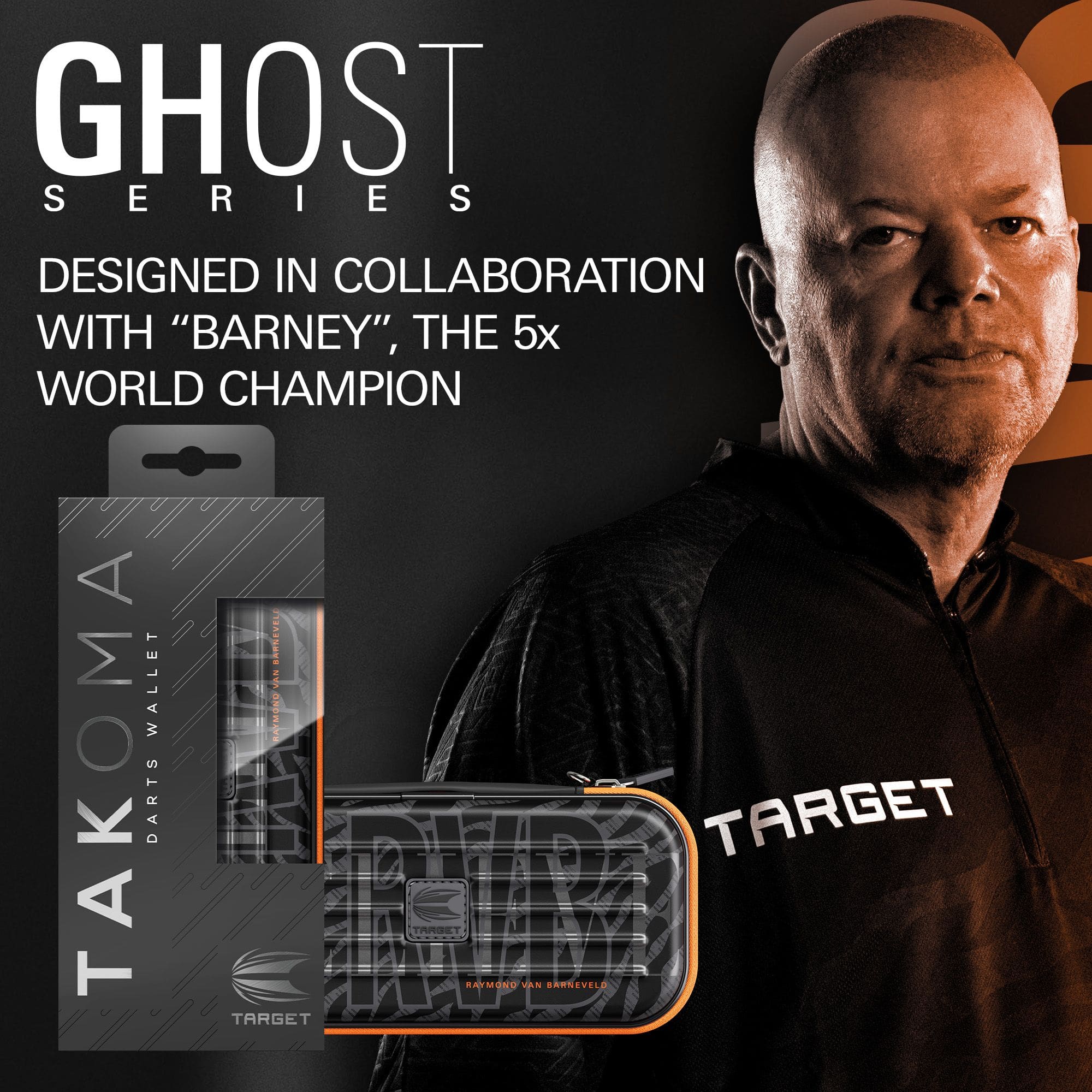 Estuche para dardos Takoma Ghost Series Raymond Van Barneveld Zu sehen ist das Takoma Ghost Series Raymond Van Barneveld Dartcase. Es ist ein stabiles Etui für Darts, inspiriert von Raymond Van Barneveld.