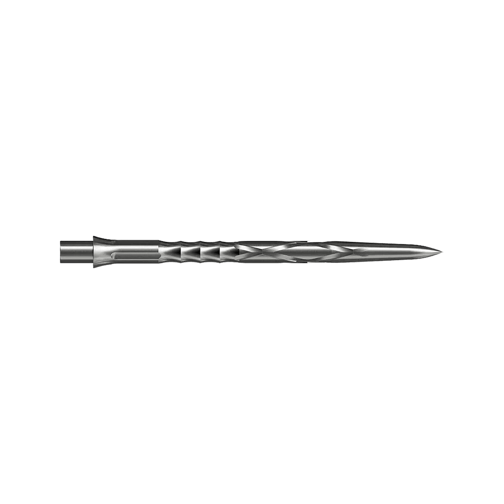 Puntas de dardos de acero Caliburn System - HAN G2 - Plata Gezeigt wird eine silberne Steeldartspitze Caliburn Evo System HAN G2 in 36 mm Länge. Die Spitze ist für Steeldarts gedacht.