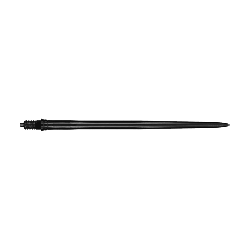 Puntas de dardo Caliburn EZ-EVO - Suaves - Negras Dartspitzen in Schwarz mit einer Länge von 50mm sind abgebildet. Sie haben ein glattes Design und sind für Softdarts gedacht.