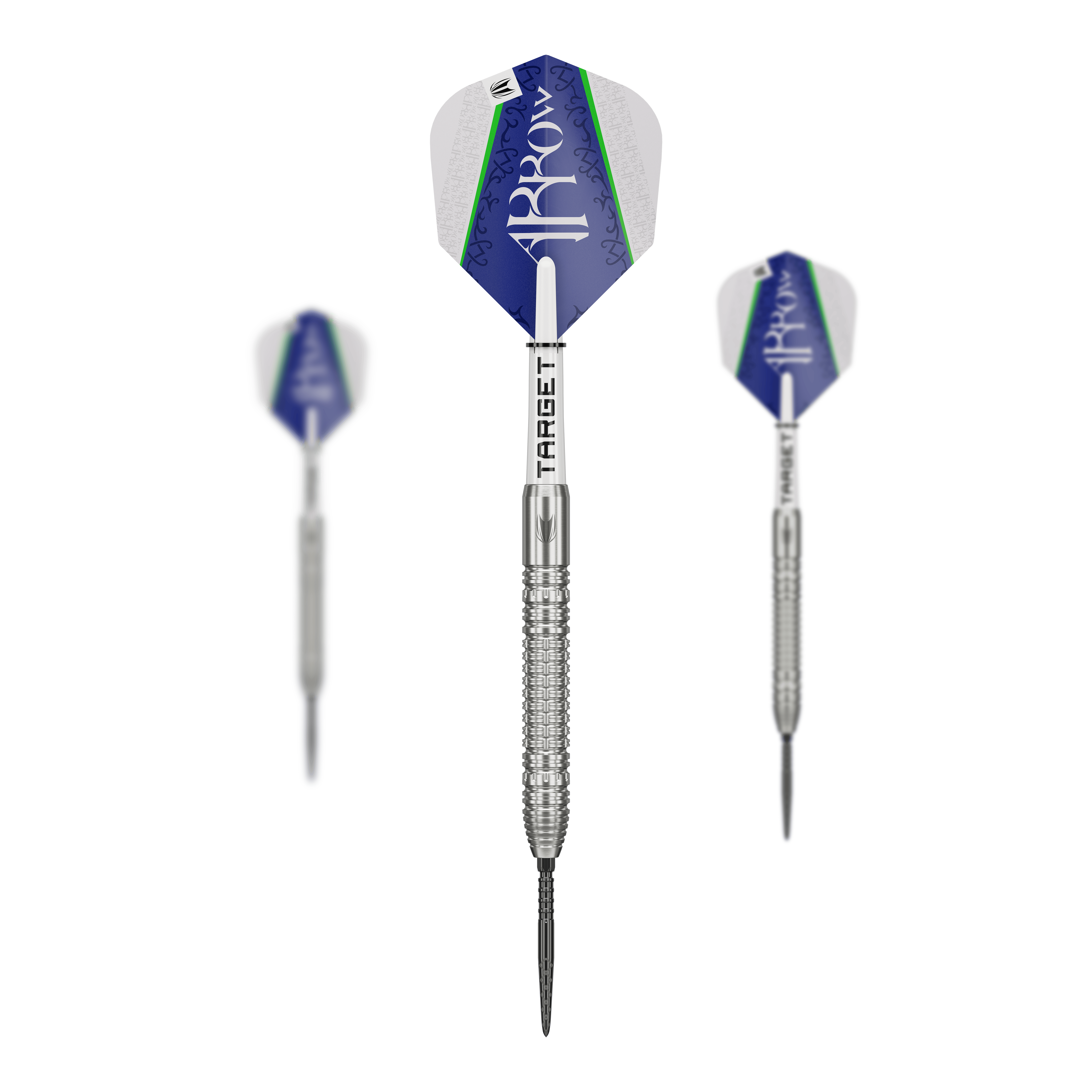 Dardos de acero Target Shane McGuirk GEN1 Swiss Point - 23 g Target Shane McGuirk GEN1 Swiss Point Steeldarts - 23g sind als Set dargestellt. Die Barrels zeigen eine besondere Riffelung.