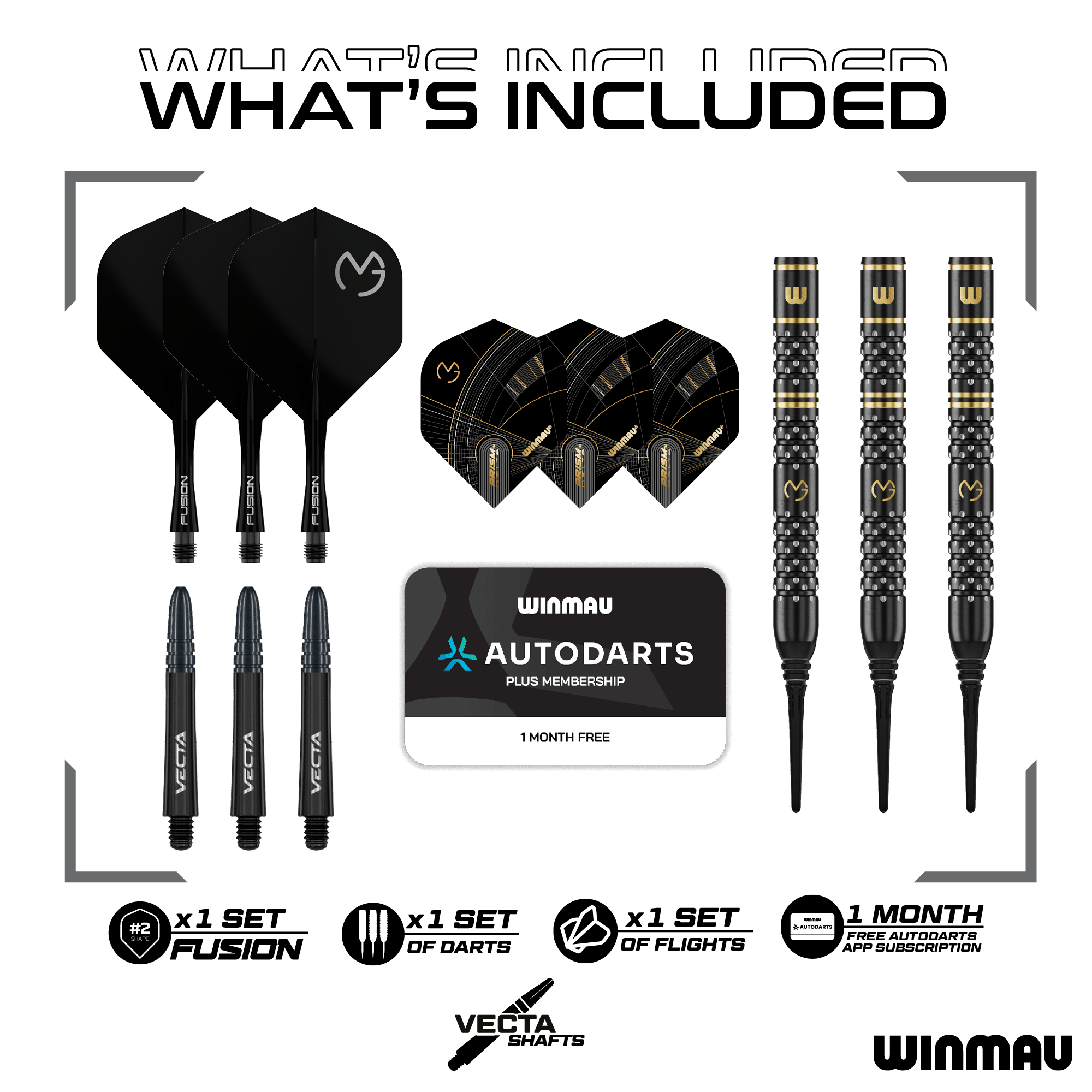 Dardos blandos Winmau Michael Van Gerwen W-MAX - 18 g