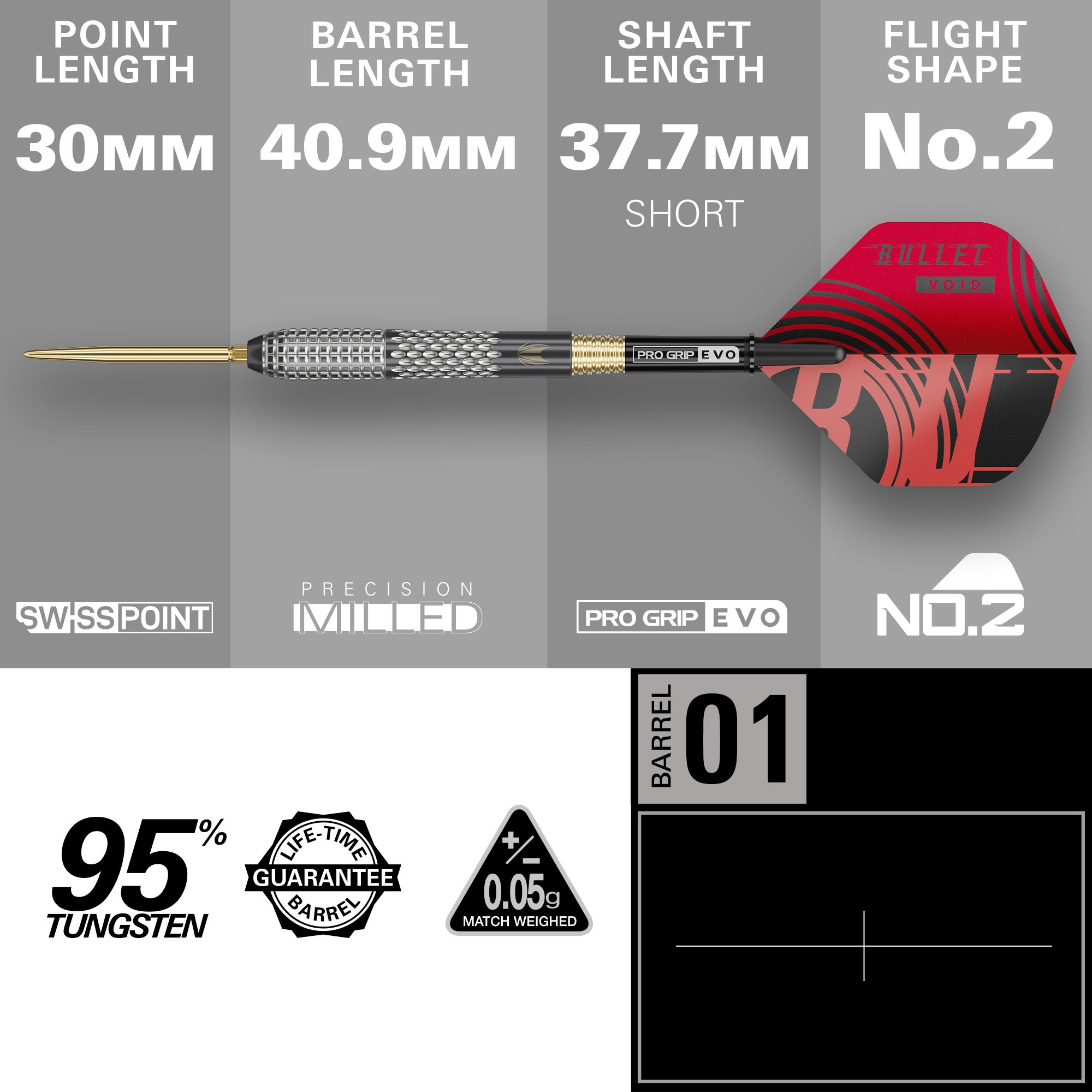 Dardos de acero Target Stephen Bunting GEN5 Void Swiss Point Hier sind die Target Stephen Bunting GEN5 Void Swiss Point Steeldarts dargestellt. Es handelt sich um hochwertige Steeldarts für den professionellen Gebrauch.