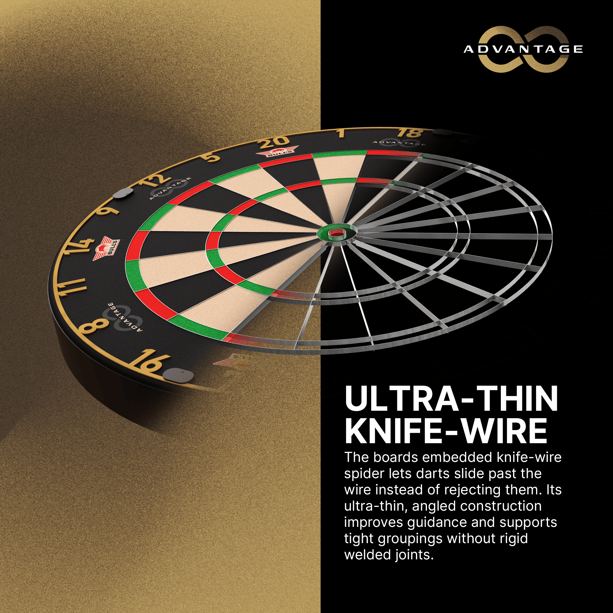 Diana de acero Bulls NL Advantage 8 Hier ist das Bulls NL Advantage 8 Steeldartboard zu sehen. Die Dartscheibe bietet eine hochwertige Spielfläche.