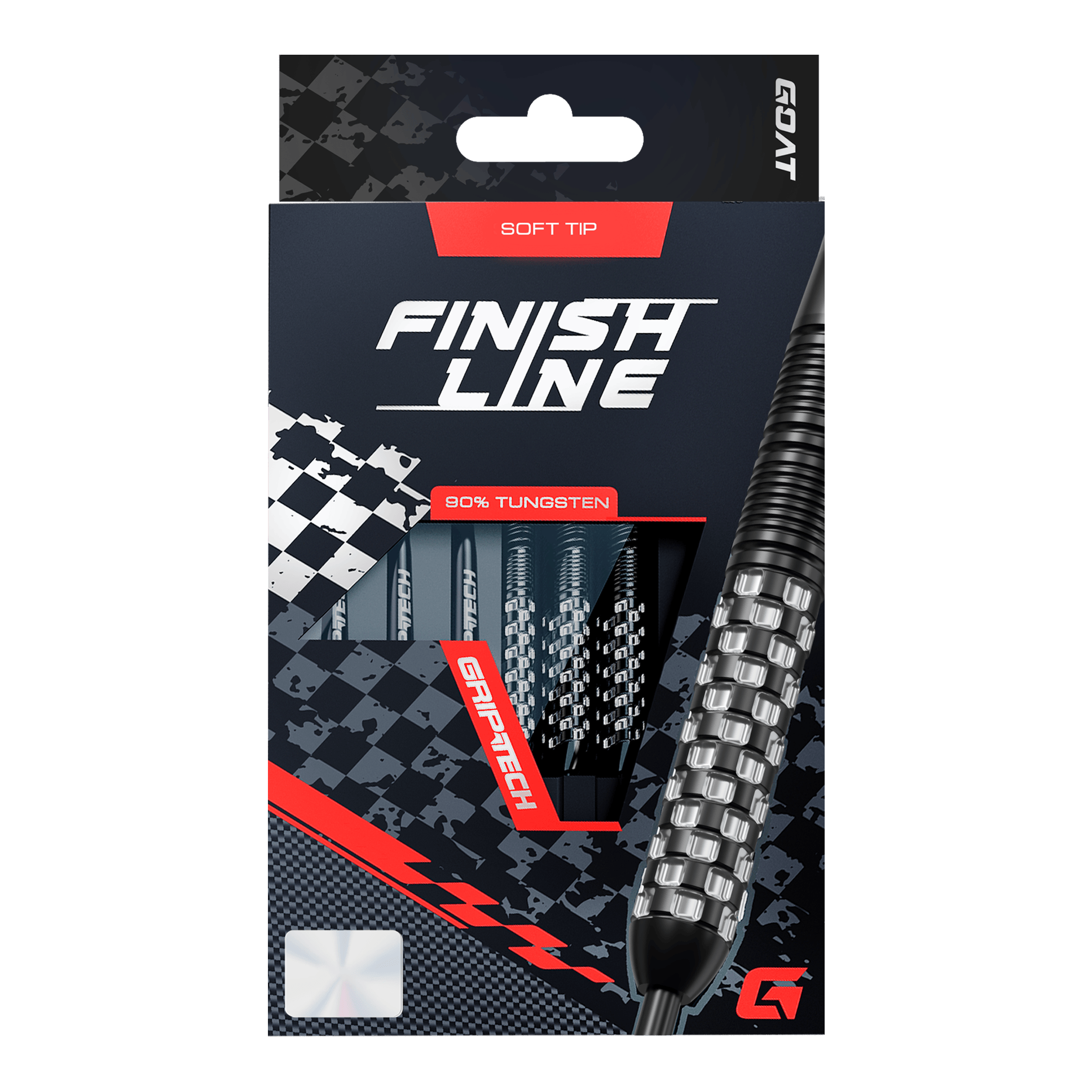 Dardos suaves GOAT Finish Line - 20 g Das Produkt GOAT Finish Line Tungsten Softdarts - 20g ist auf diesem Bild dargestellt. Die Darts bieten gute Kontrolle beim Werfen.