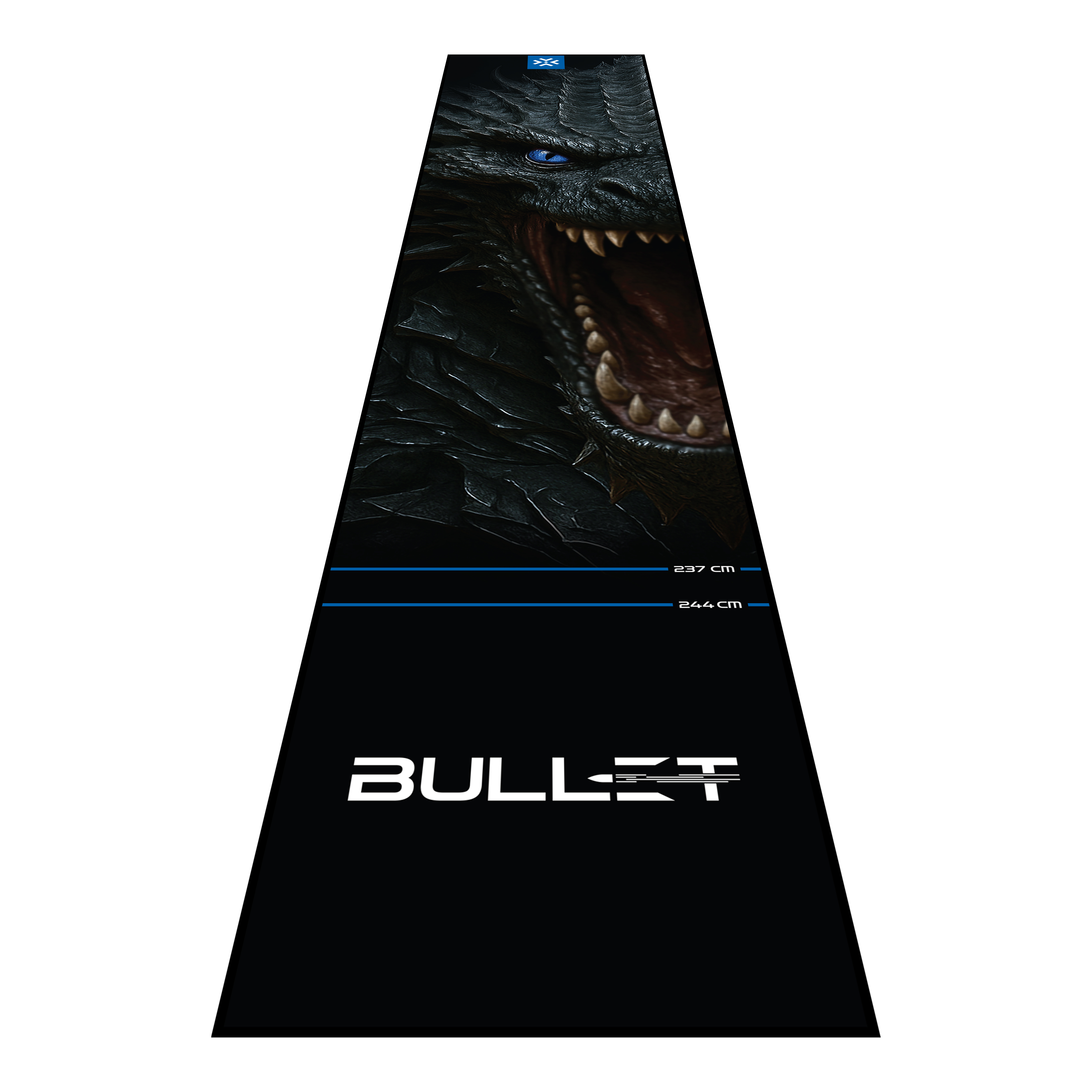 Tapete para dardos Bullet Hydra Die Bullet Hydra Dartmatte wird hier präsentiert. Diese Dartmatte schützt den Fußboden und erleichtert das richtige Platzieren des Spielers.