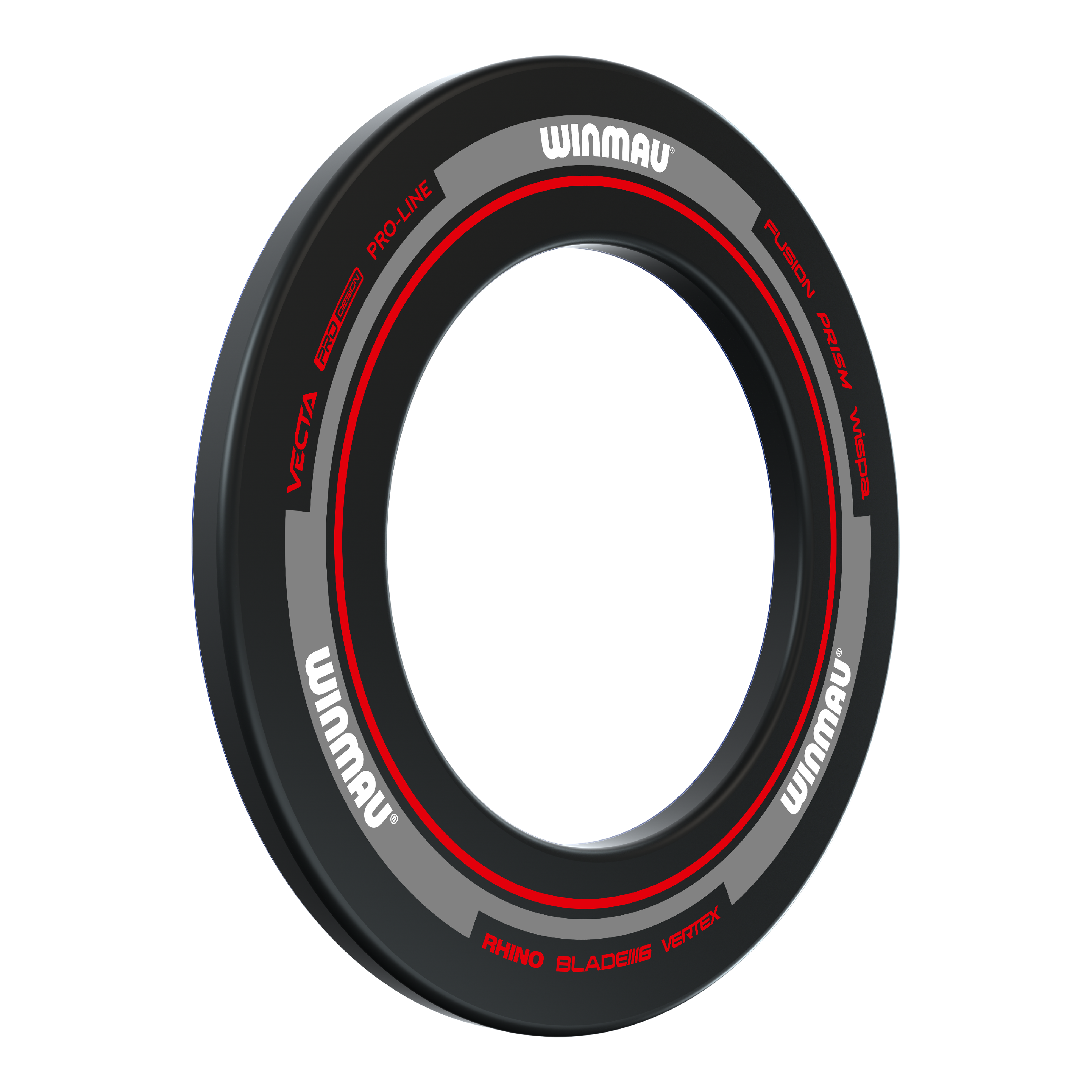 Marco para diana Winmau Advance - Negro Rojo Das Bild zeigt den Winmau Advance Dartboard Surround in Schwarz und Rot. Der Surround ist rund und schützt die Wand um die Dartscheibe.