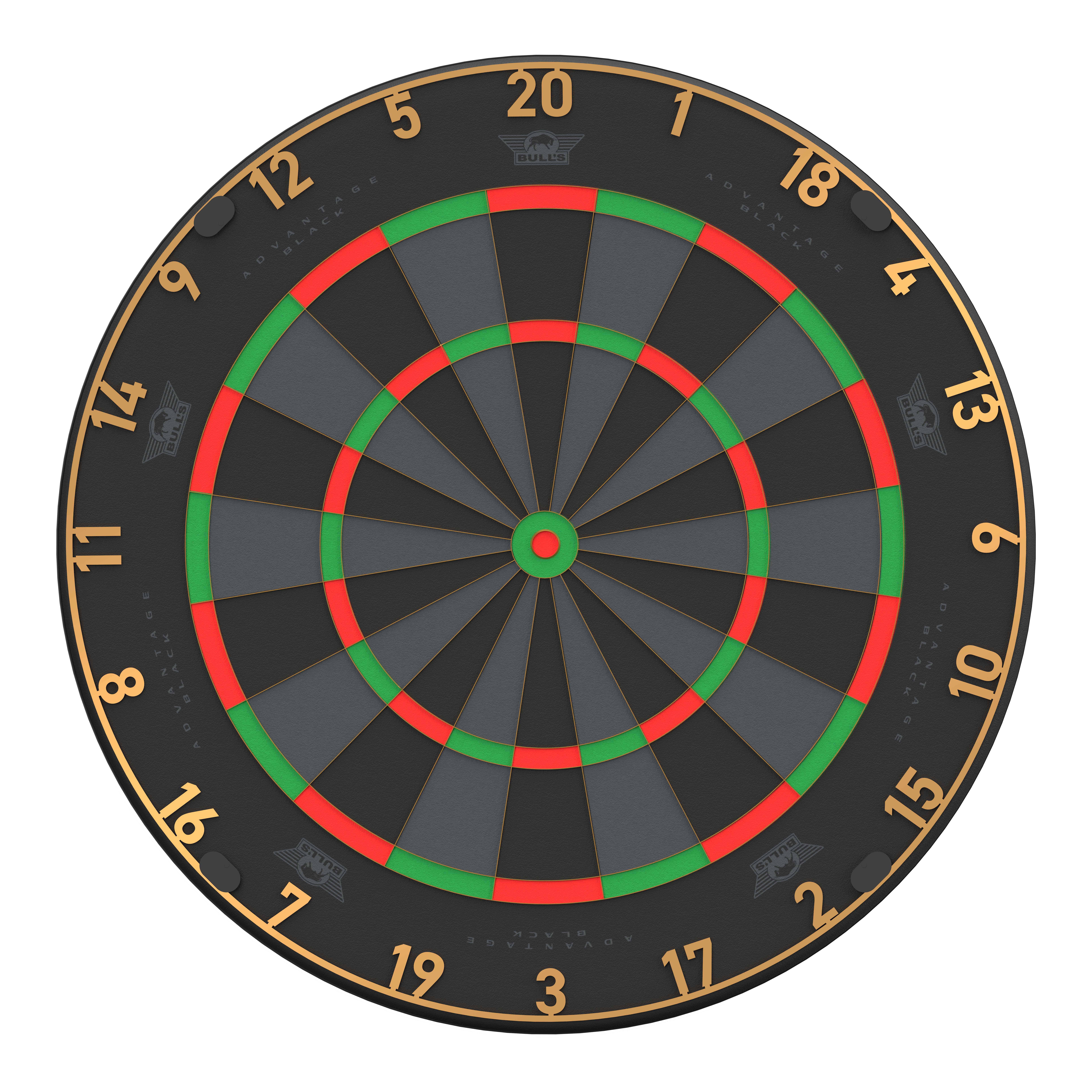 Diana de dardos de acero Bulls NL Advantage Black Edition Das Bild zeigt ein BullsNL Advantage Black Edition Steeldartboard. Es handelt sich um ein Produktbild des Dartboards.