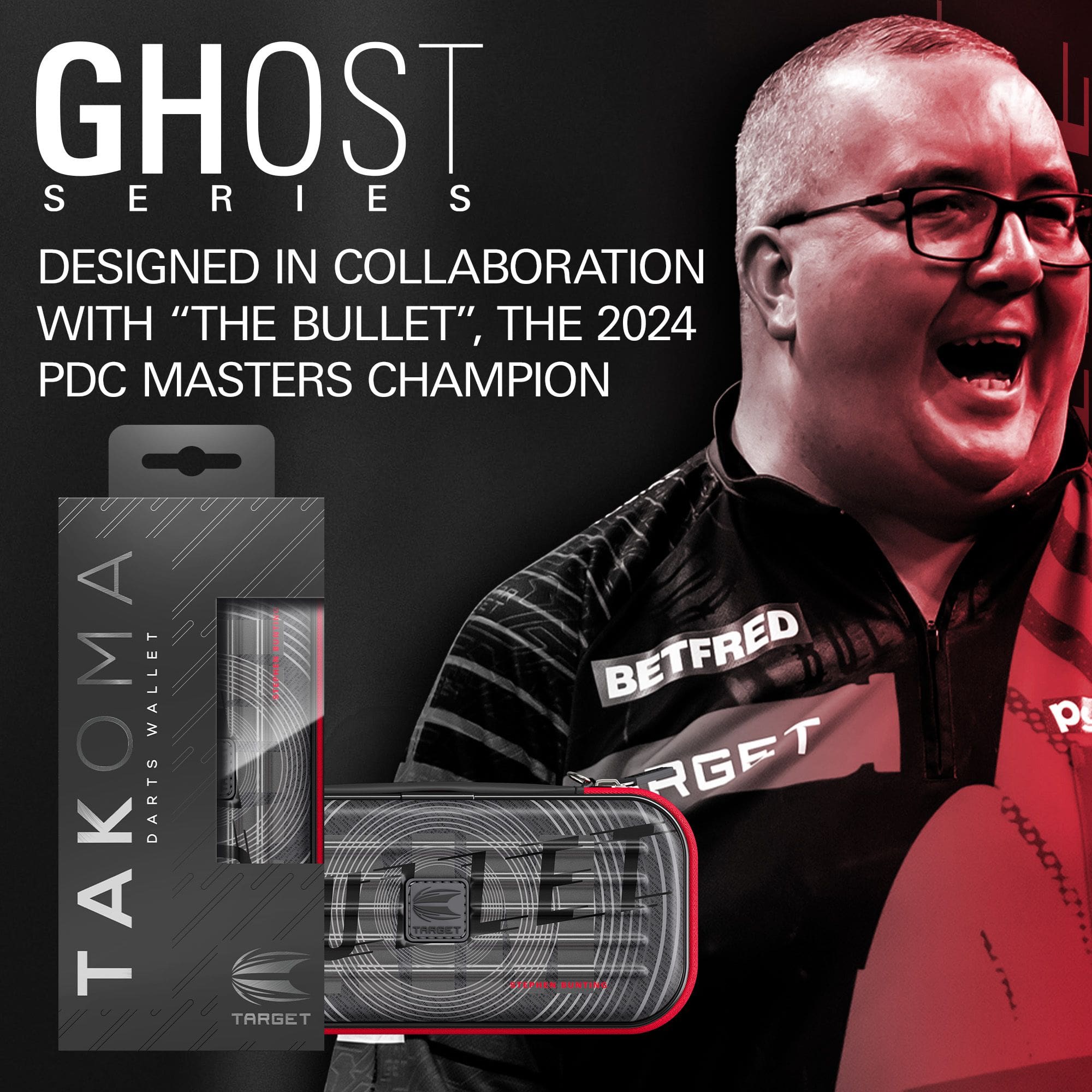 Estuche para dardos Takoma Ghost Series de Stephen Bunting Dieses Bild stellt das Takoma Ghost Series Stephen Bunting Dartcase dar. Es ist ein hochwertiges Dartcase aus einer speziellen Serie.