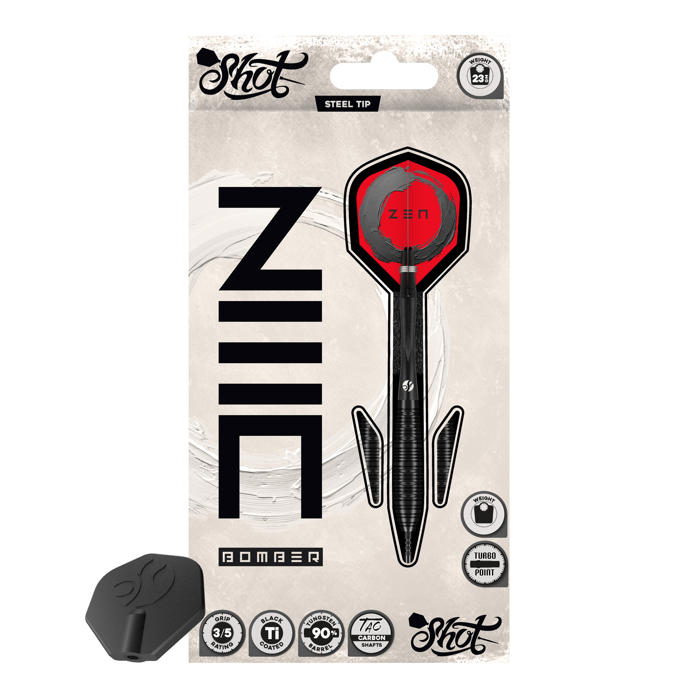 Dardos de acero Shot ZEN Bomber Turbo Point Dardos de acero Shot ZEN Bomber Turbo Point