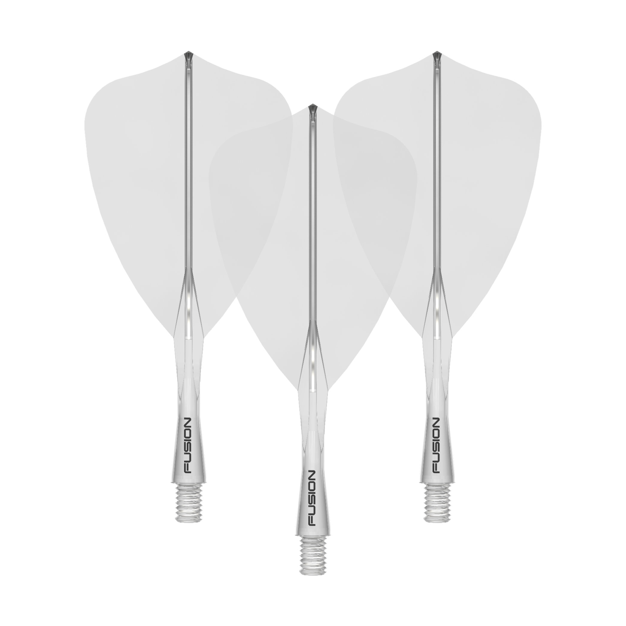 Sistema de eje de vuelo Winmau Fusion Arrow Clear Das Bild zeigt ein Winmau Fusion Flight Shaft System Arrow, klar und 22mm lang. Es handelt sich um ein Set von Schäften für Dartpfeile.