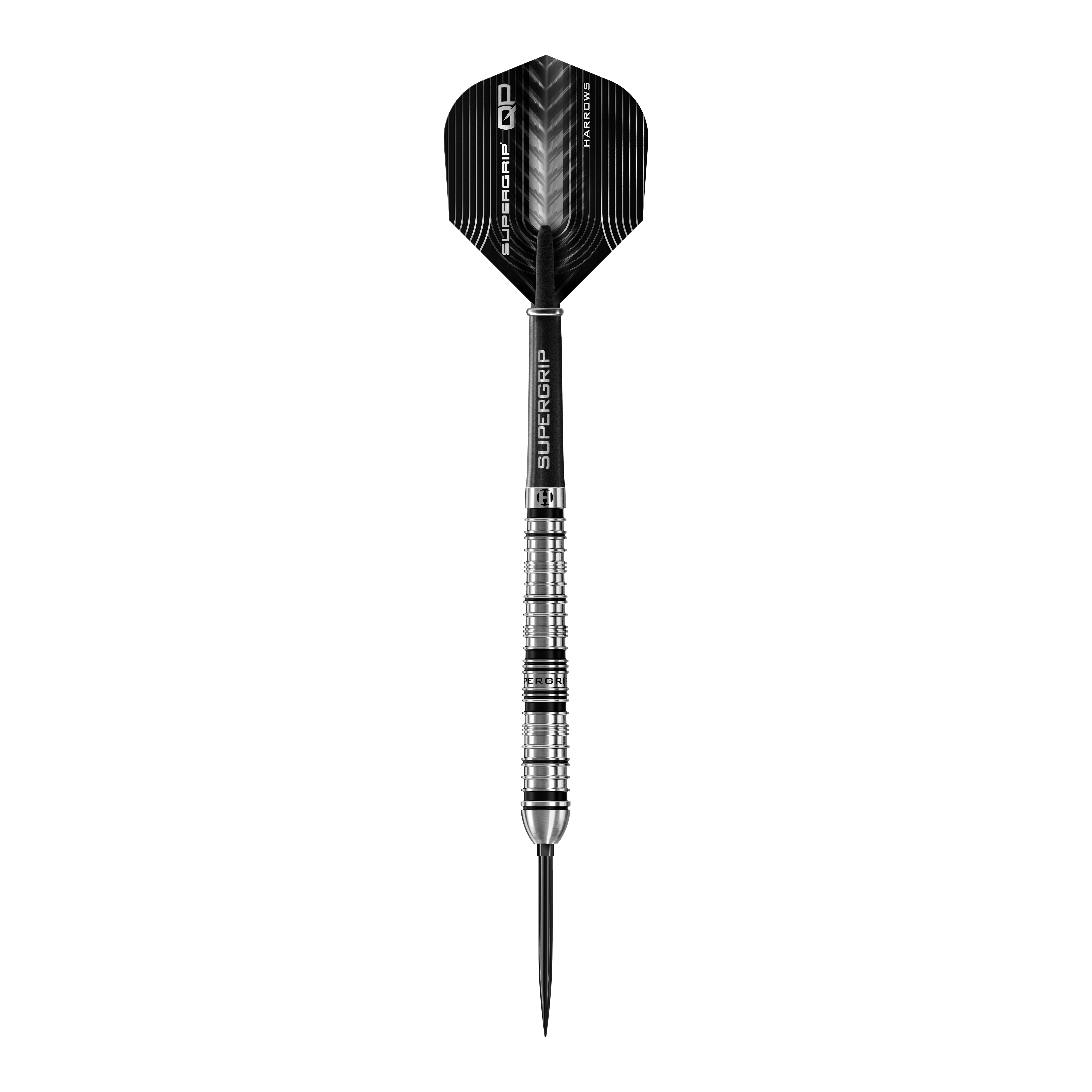Dardos de acero de punta rápida cónica Supergrip de Harrows Abgebildet sind die Harrows Supergrip QP Tapered Quick Point Steeldarts. Sie eignen sich ideal für Steeldartspieler auf jedem Niveau.
