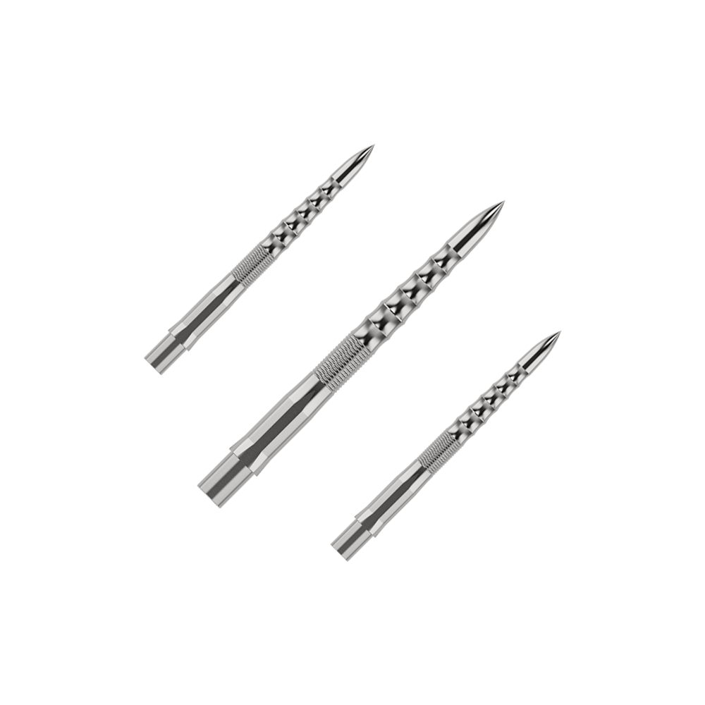 Puntas de dardos de acero Mission Caliburn EVO System - Ondulación - Plata