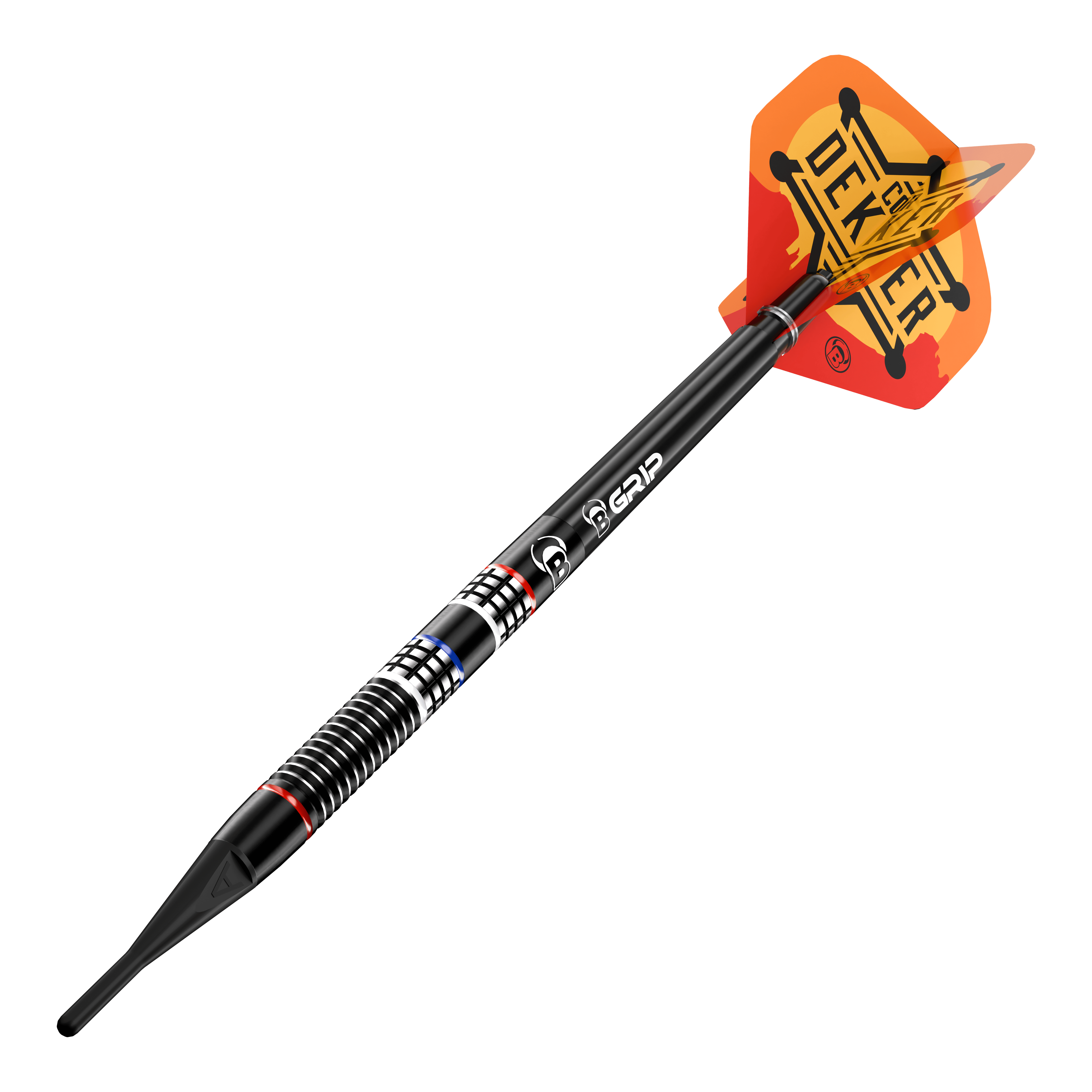 Dardos suaves Bulls Cor Dekker The Sheriff - 20 g Dies ist ein Bild der Bulls Cor Dekker The Sheriff Softdarts - 20g. Das Produkt wird deutlich von der Seite gezeigt.