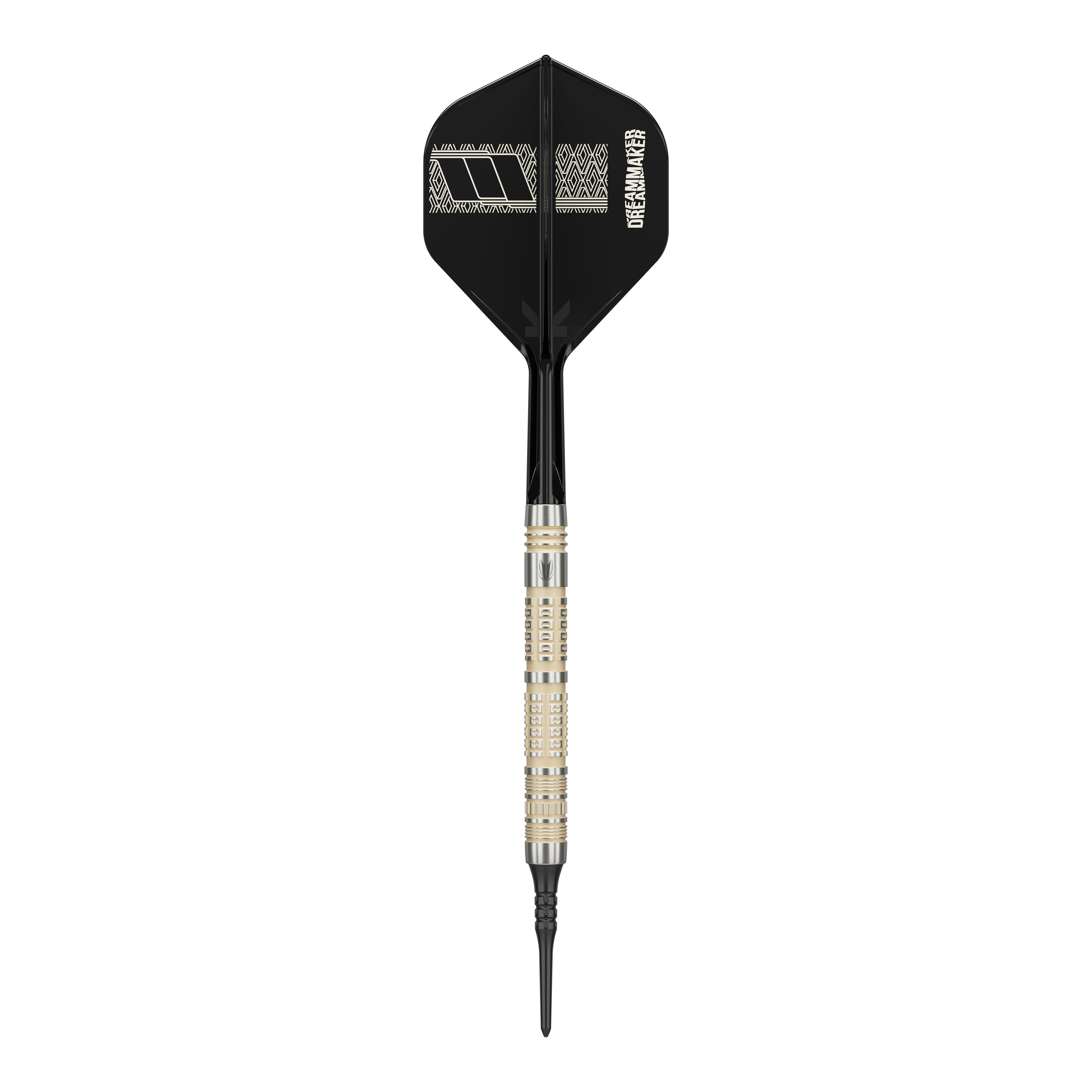 Hier ist das Produkt Target Dimitri Van Den Bergh 95K Softdarts - 19g abgebildet. Die Darts bieten eine hochwertige Verarbeitung und stilvolles Aussehen.