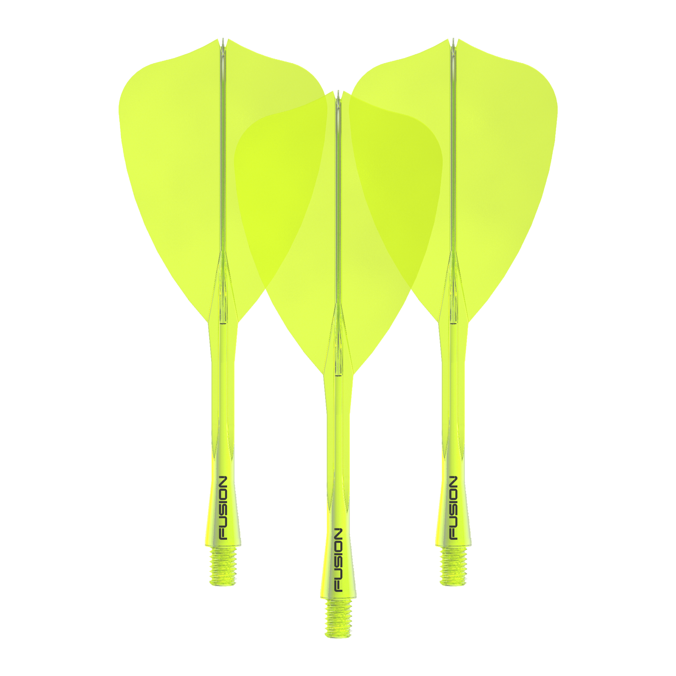 Sistema de eje de vuelo Winmau Fusion Arrow amarillo neón Das Bild zeigt das Winmau Fusion Flight Shaft System Arrow Set in Neongelb mit einer Länge von 34 mm. Es handelt sich um ein Set für Dartpfeile.