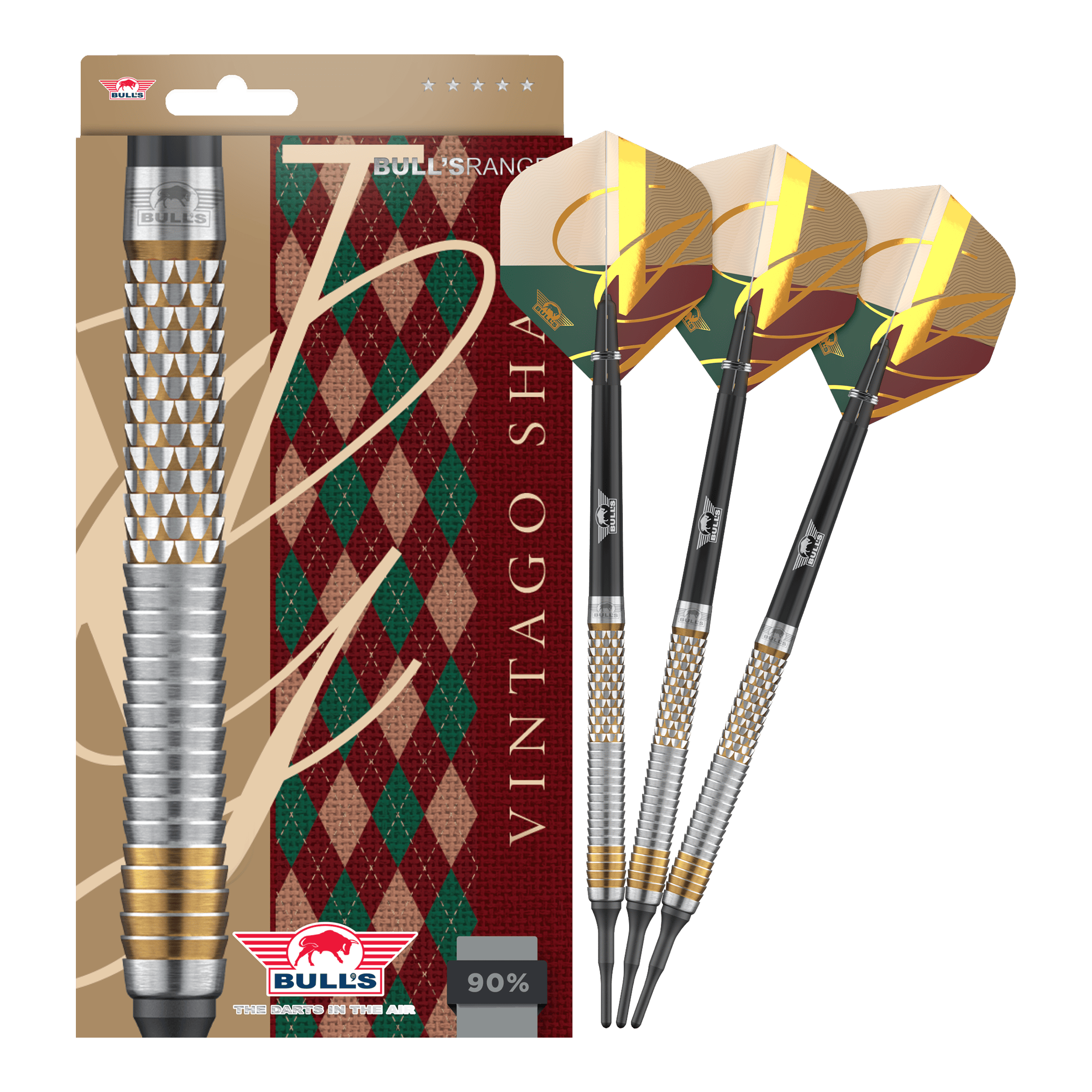 Dardos blandos Bulls NL Vintage Shark - 18 g Dies ist ein Bild von Bulls NL Vintago Shark Softdarts - 18g. Zu sehen sind hochwertige Softdarts für den Dartsport.
